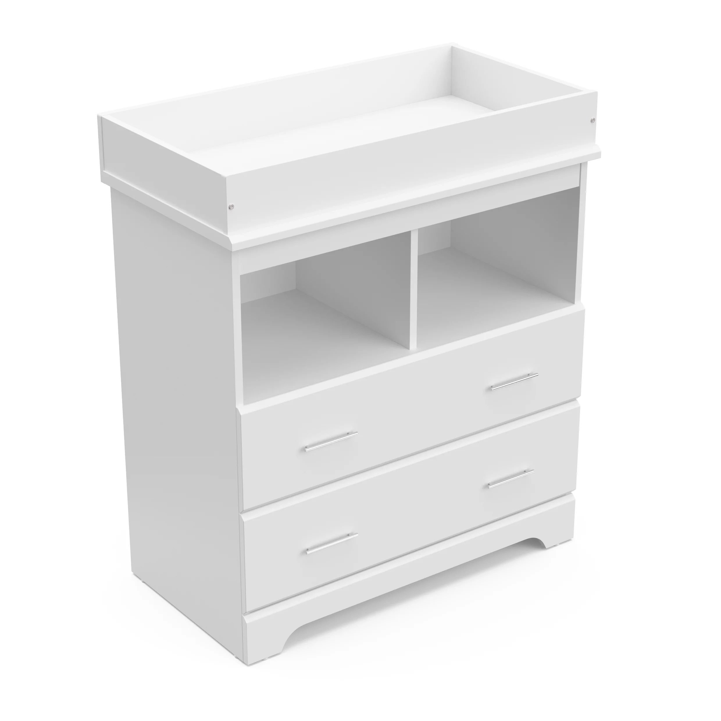 Storkcraft Brookside 2 Drawer Baby Changing Table Dresser, White