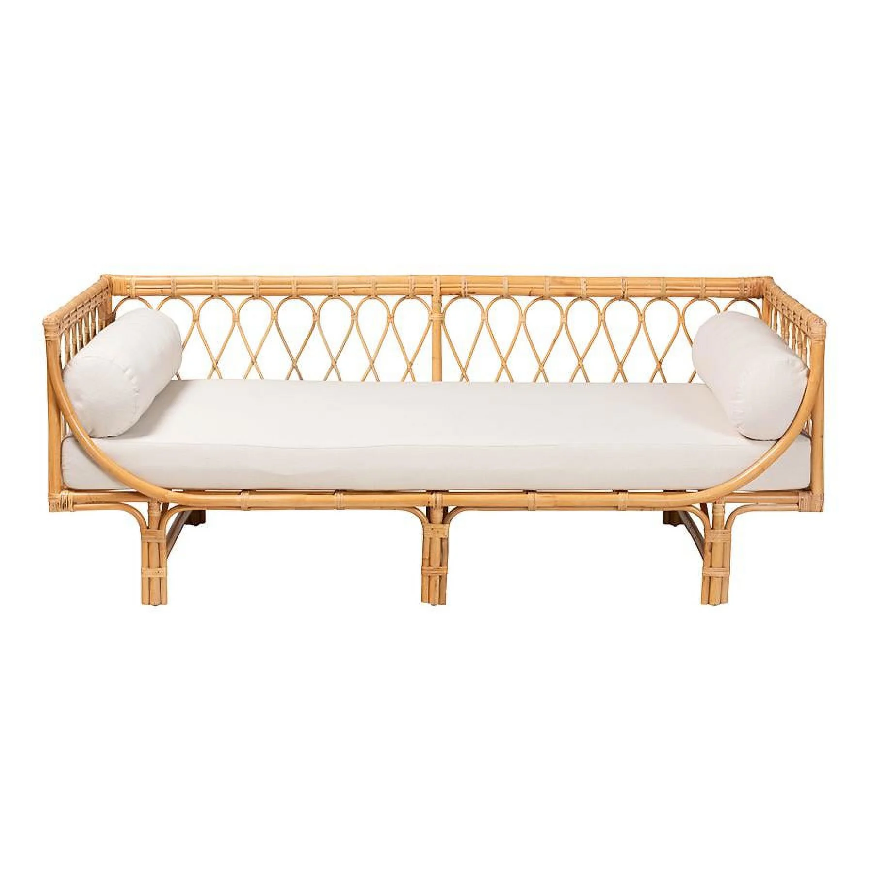 bali & pari Davida Modern Bohemian Natural Brown Rattan Daybed
