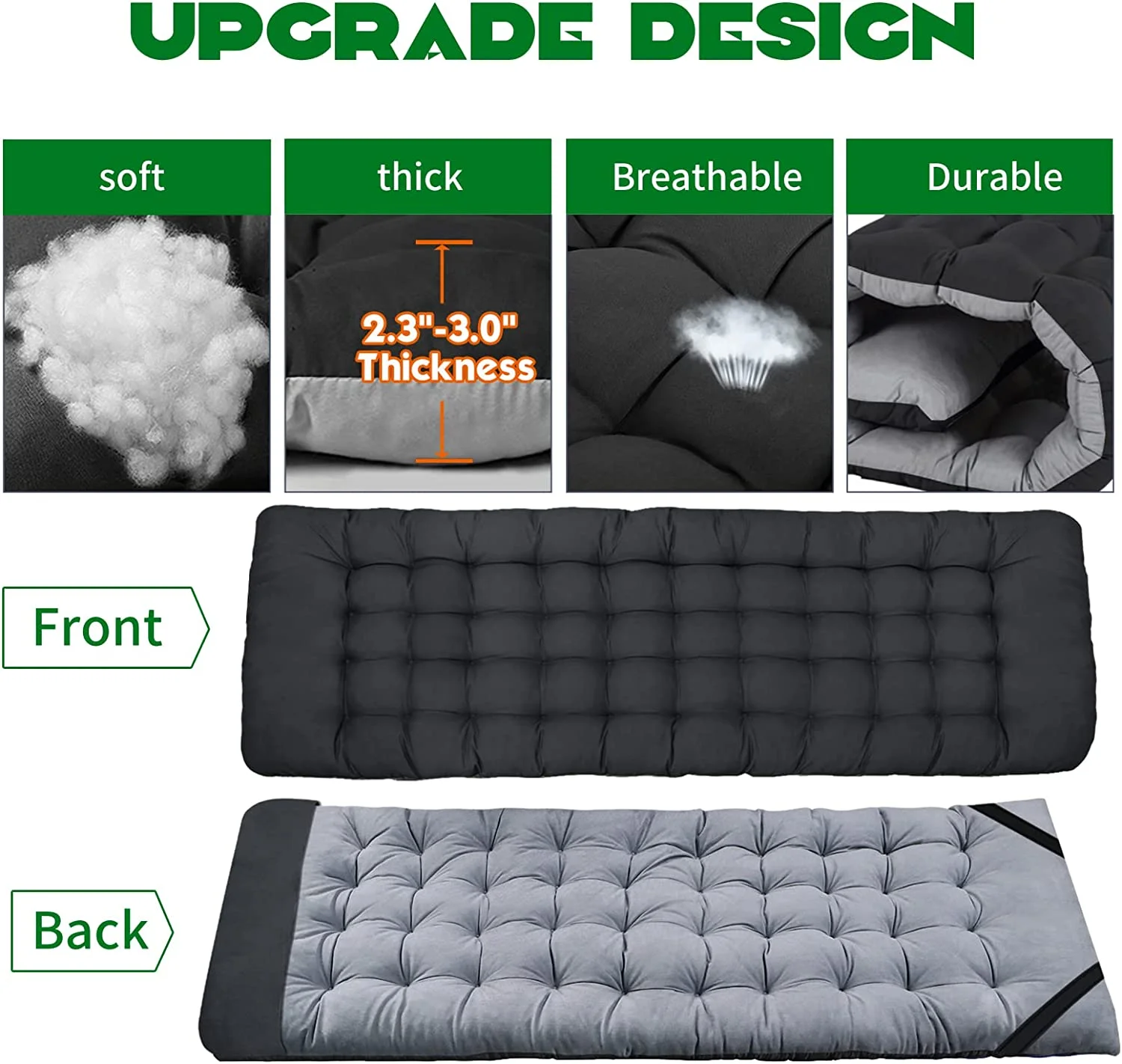 ABORON Oversized XL Folding Sleeping Cots for Adults, 900lb Loading Double-Layer 1200D, Heavy Duty Guest Bed W/Mattress & Carrying Bag