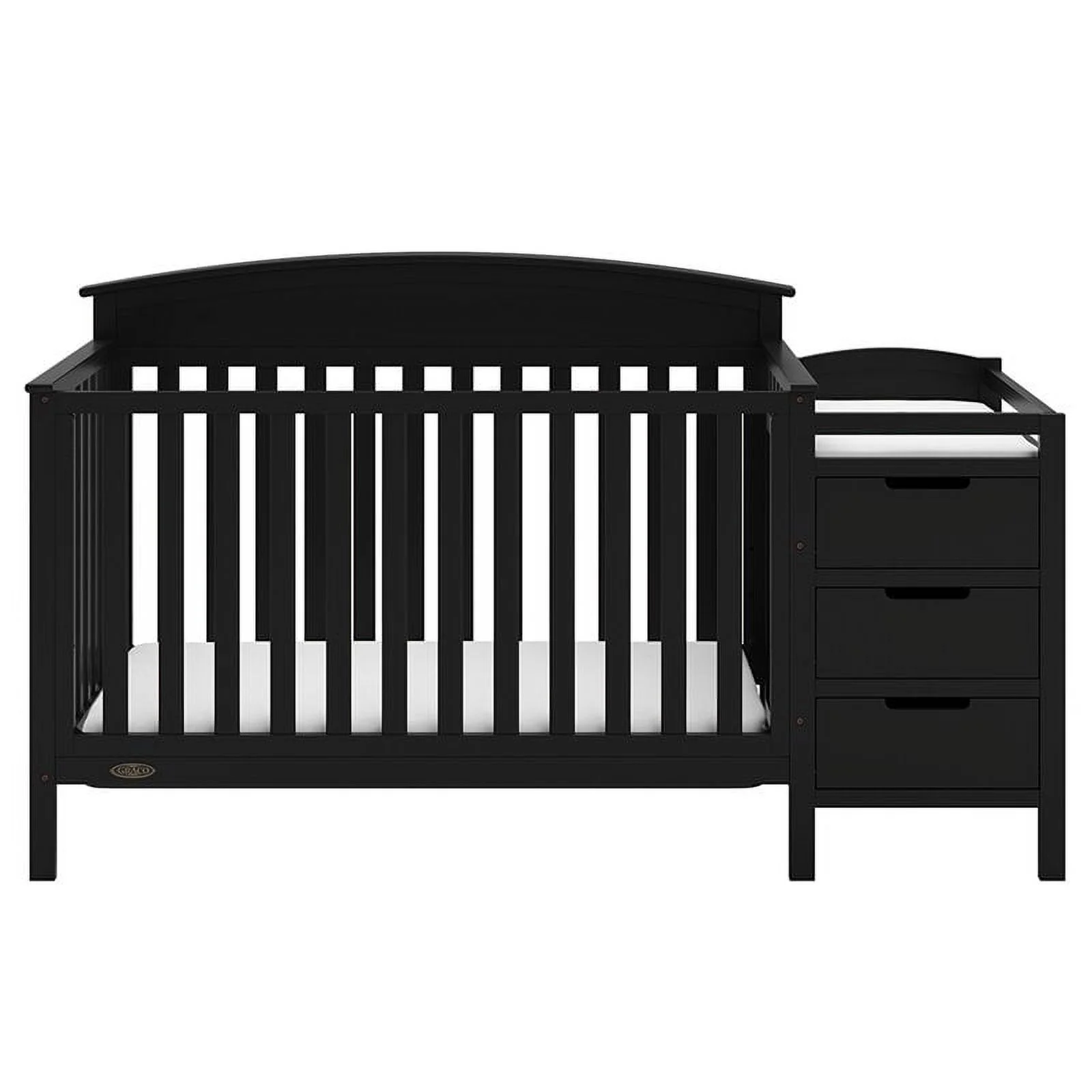 Graco Benton 4-in-1 Convertible Baby Crib and Changer, Black