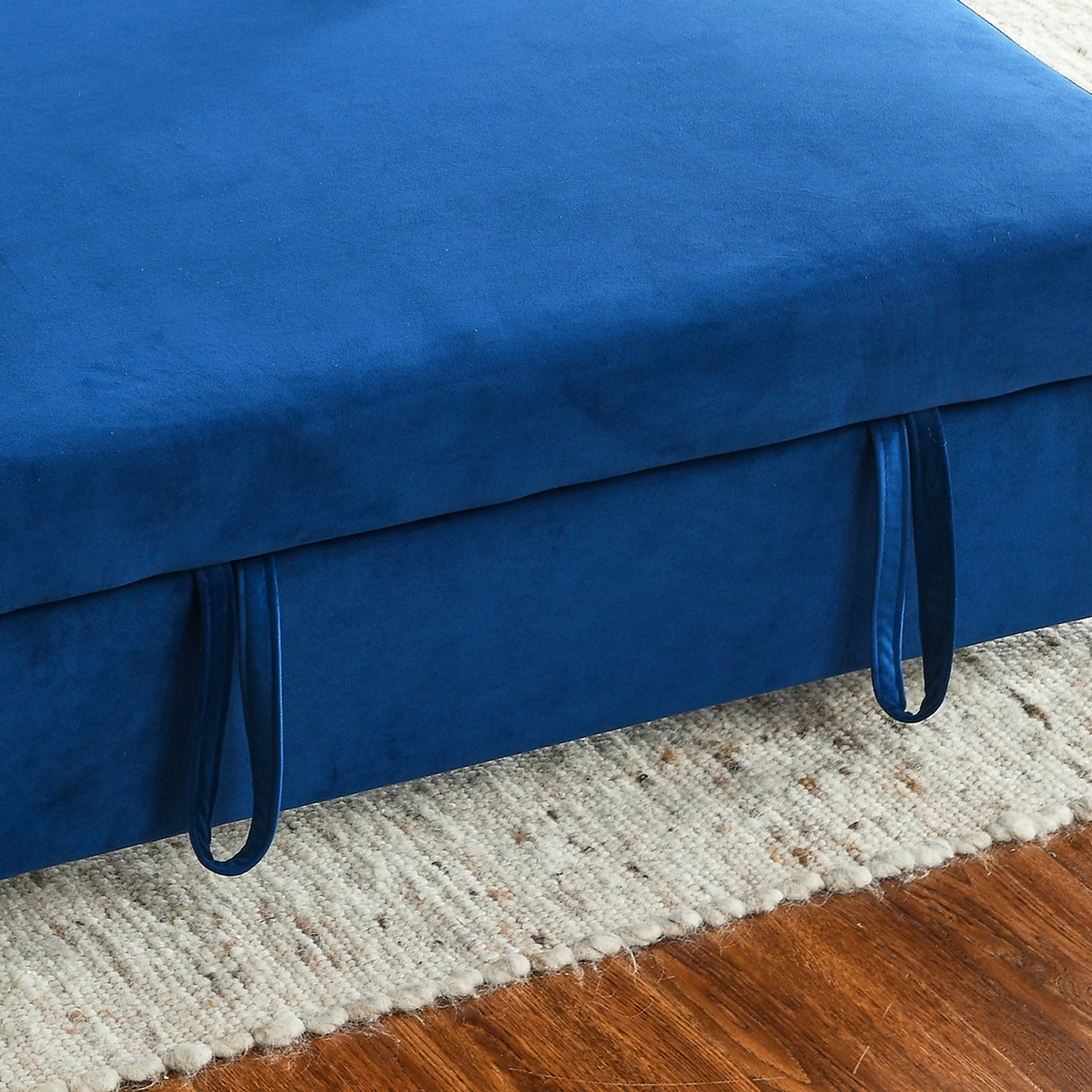 Modern Velvet Pull Out Convertible Sleeper Sofa Bed, Folding Loveseat Futon Couch with Adjustable Backrest Lumbar Pillows for Living Room Bedroom Office