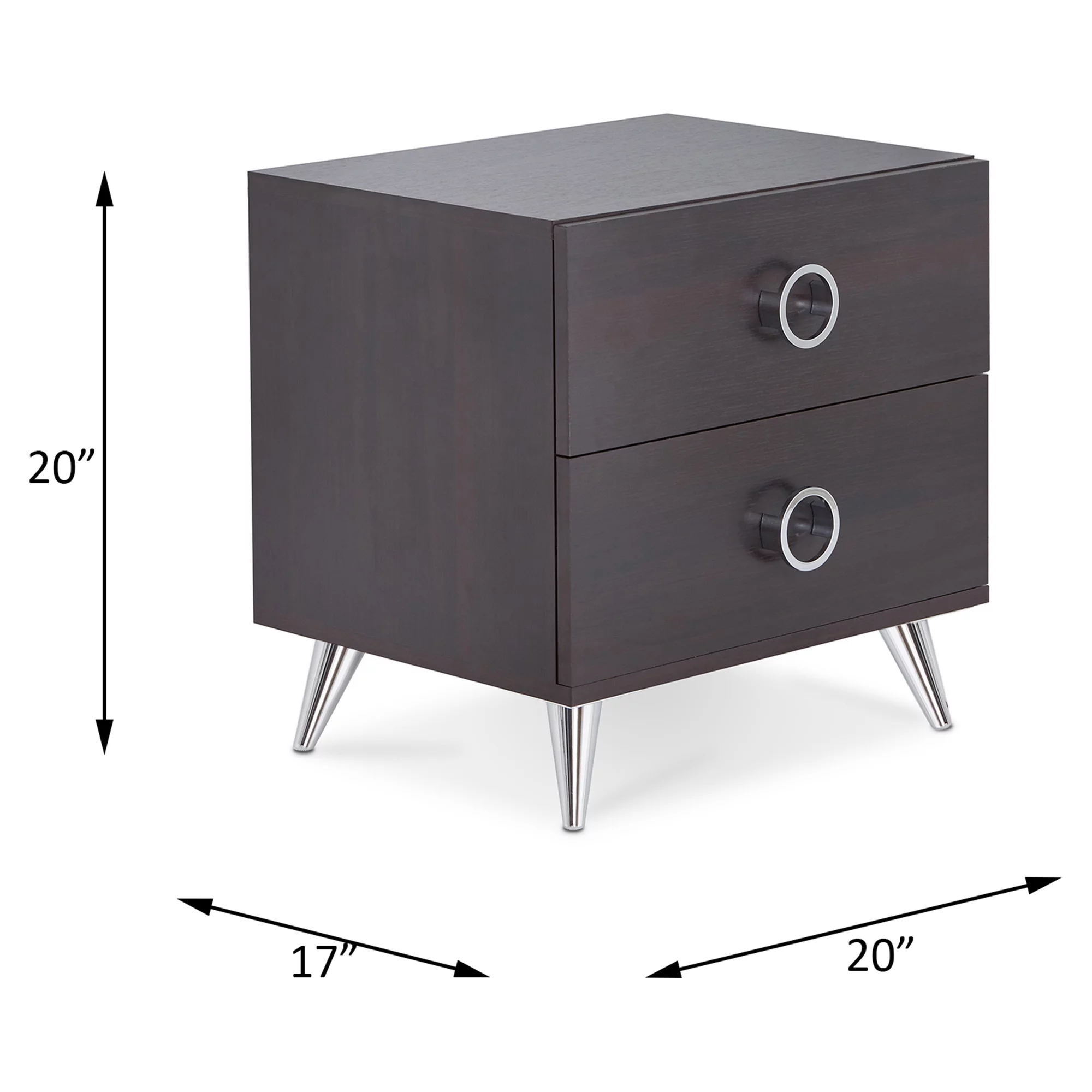 ACME Elms Accent Table with 2 Drawers in Espresso