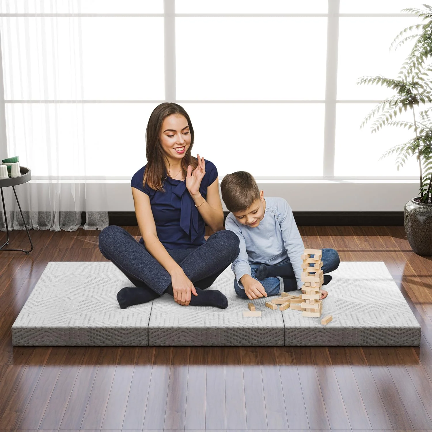 Folding Mattress Single Size With Storage Bag, 4 Inch Trifold Mattress With Breathable & Washable Cover Portable Foldable Mattress For Traveling, Camping, Guests, 75