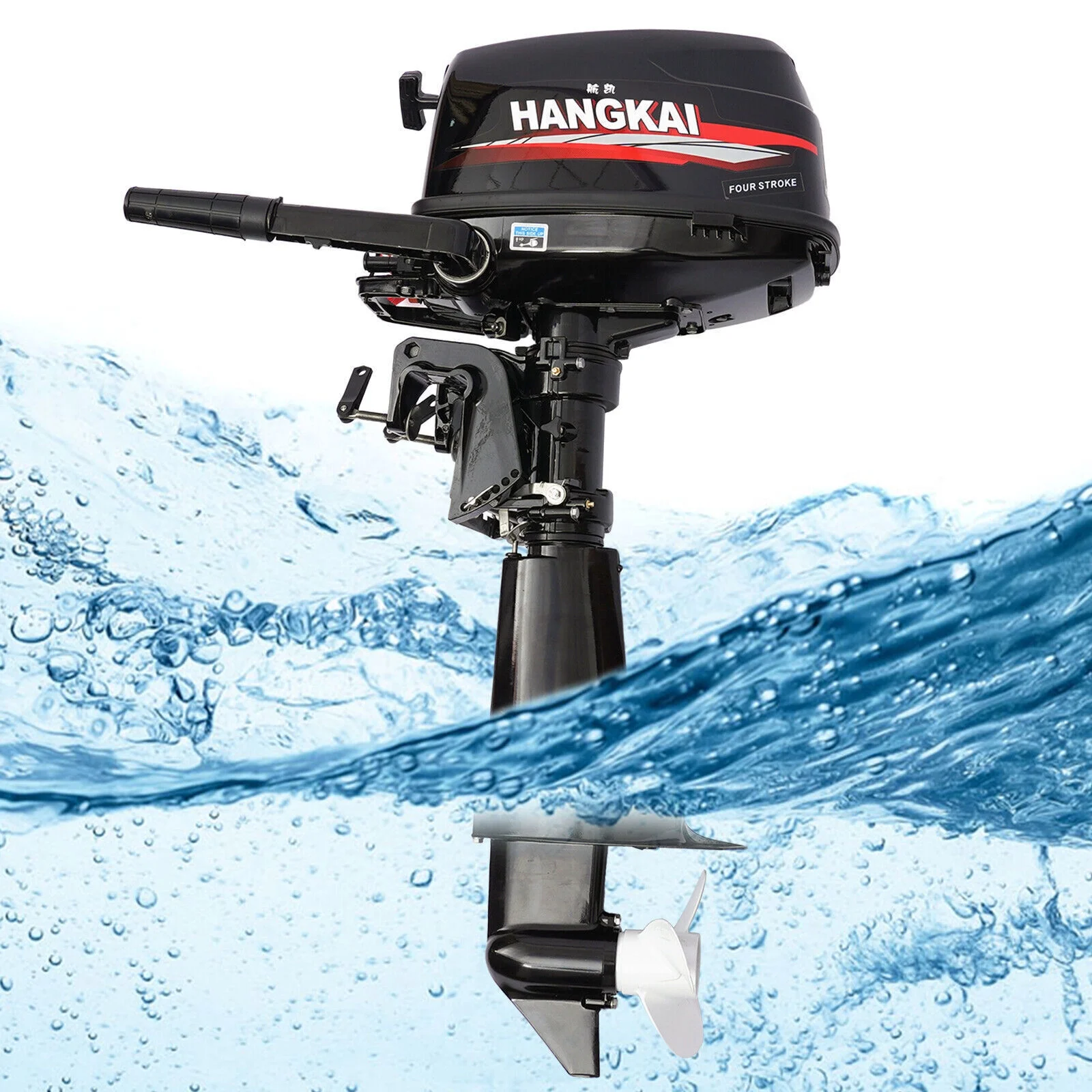 HANGKAI 6.5HP 4 Stroke Outboard Motor Marine Boat Engine W/Water Cooling CDI System