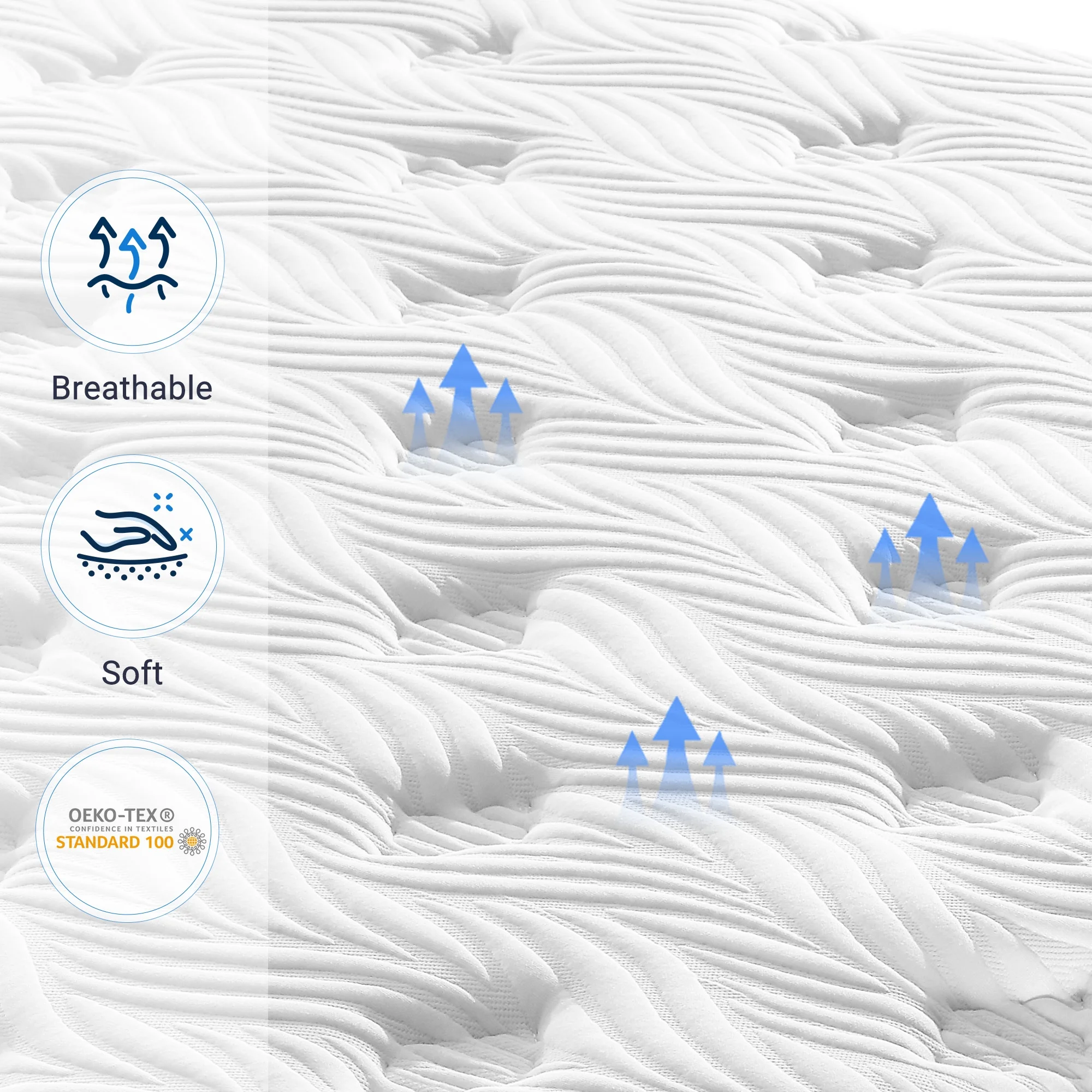 Avenco Dreamsail 12'' Adult Gel Memory Foam Pocket Spring Hybrid Mattress King Size