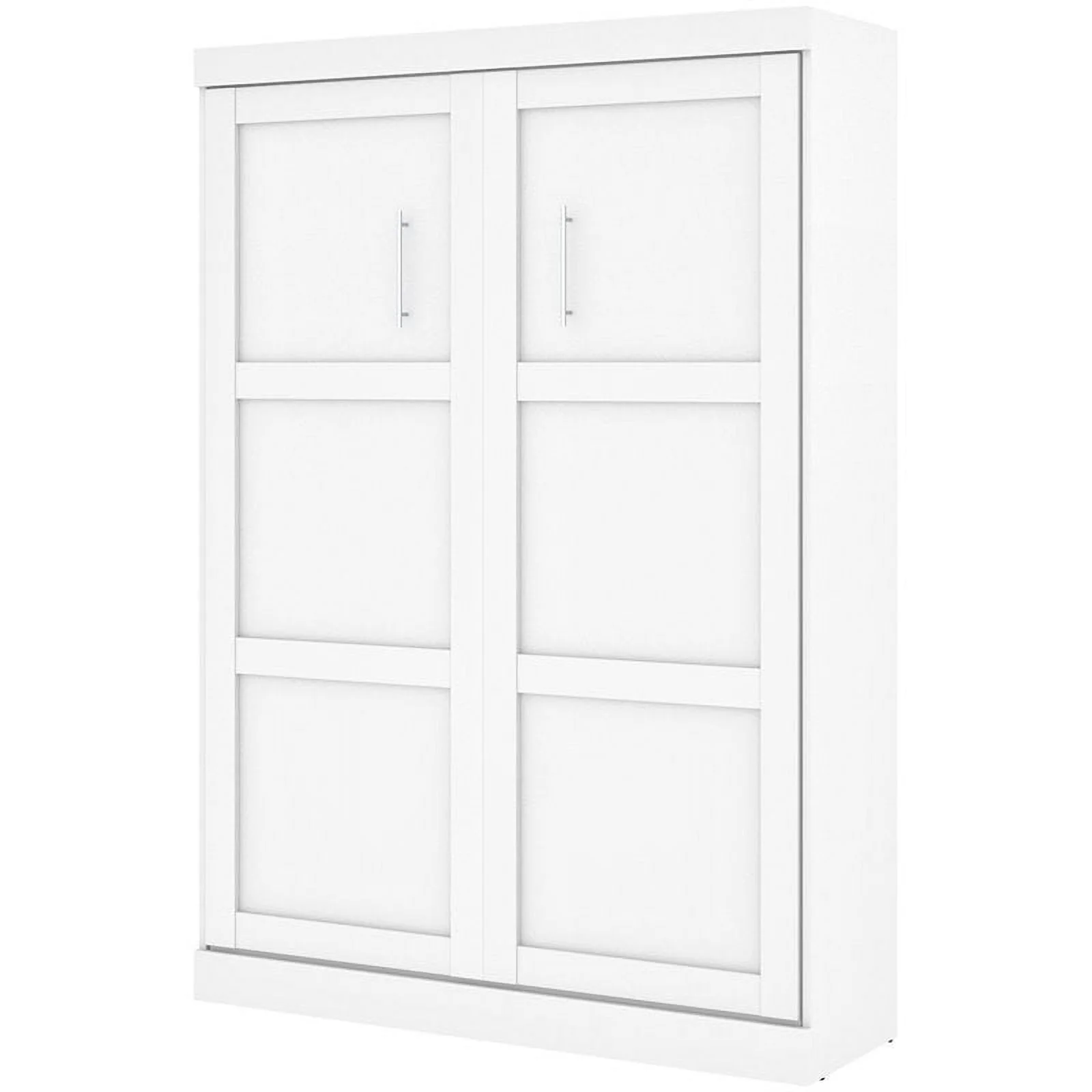 Atlin Designs 4 Piece Full Wall Bed Set in White and Gray