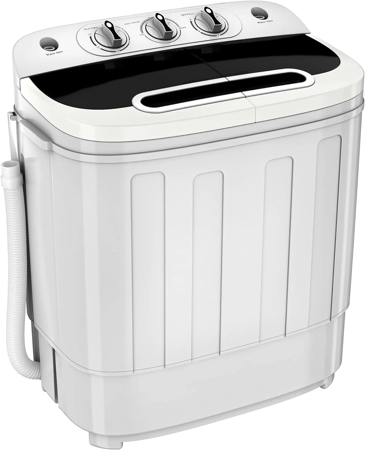 AUCHI Portable Clothes Washing Machine Mini Twin Tub Washing Machine 13lbs Capacity with Spin Dryer,Compact Washer and Dryer Combo Lightweight Small Laundry Washer for Home,Apartments, Dorm Rooms,RV