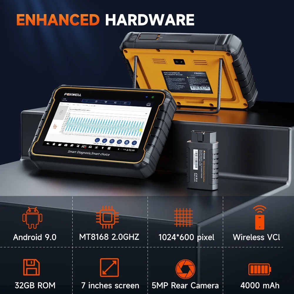 Foxwell GT60 BT Bluetooth OBD2 Scanner All System Automotive Diagnostic Scan Tool 24 Maintenance Functions ABS Bleeding Car Code Reader Auto Vin EOBD OBD Scanner Android Scan Tablet 2 Year Free Update