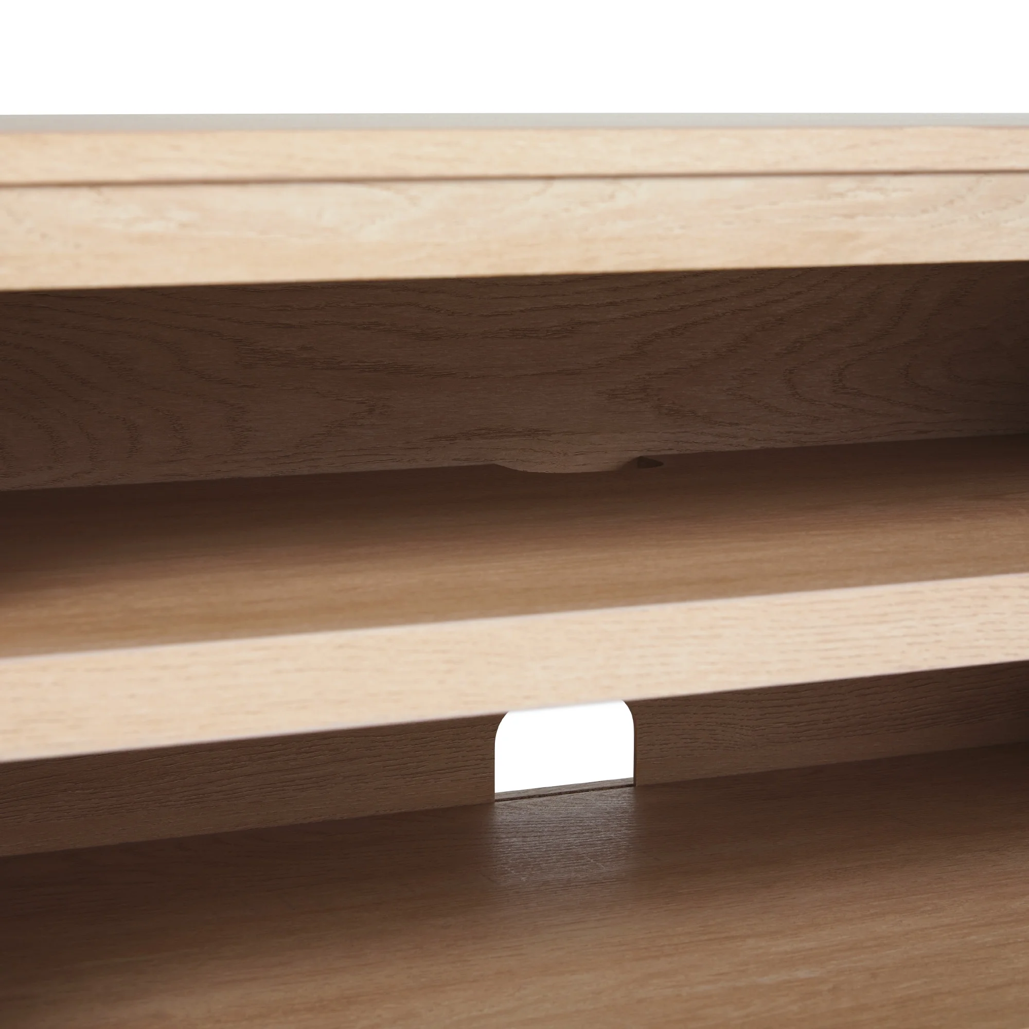 Walker Edison Boho 2-Door Rattan TV Stand for TVs up to 80”, Coastal Oak