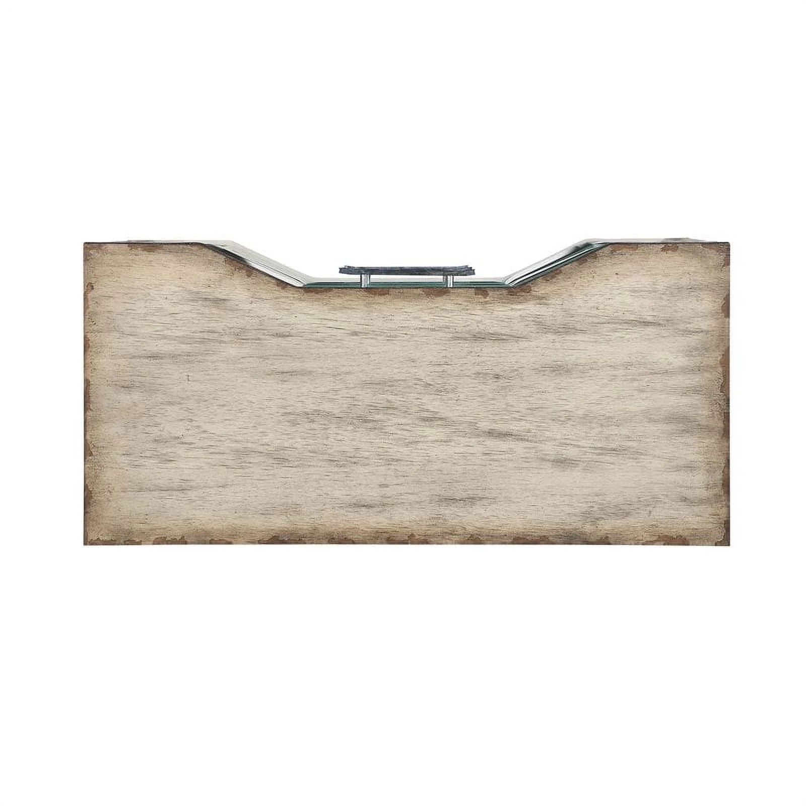 Pemberly Row Modern Aged Parchment & Mirror Three Drawer Chest