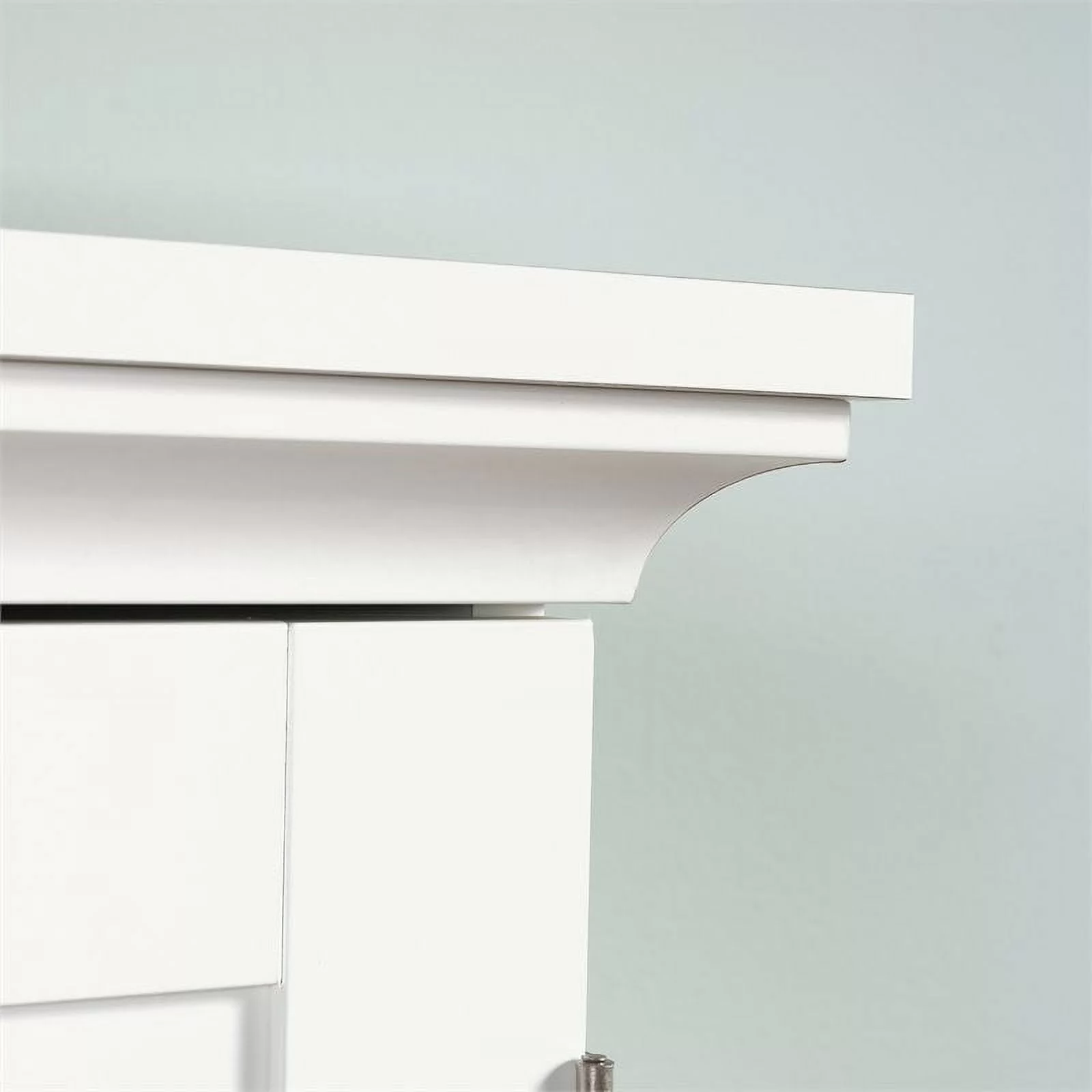 Pemberly Row Modern Engineered Wood Multi-Purpose Storage Craft Armoire in White