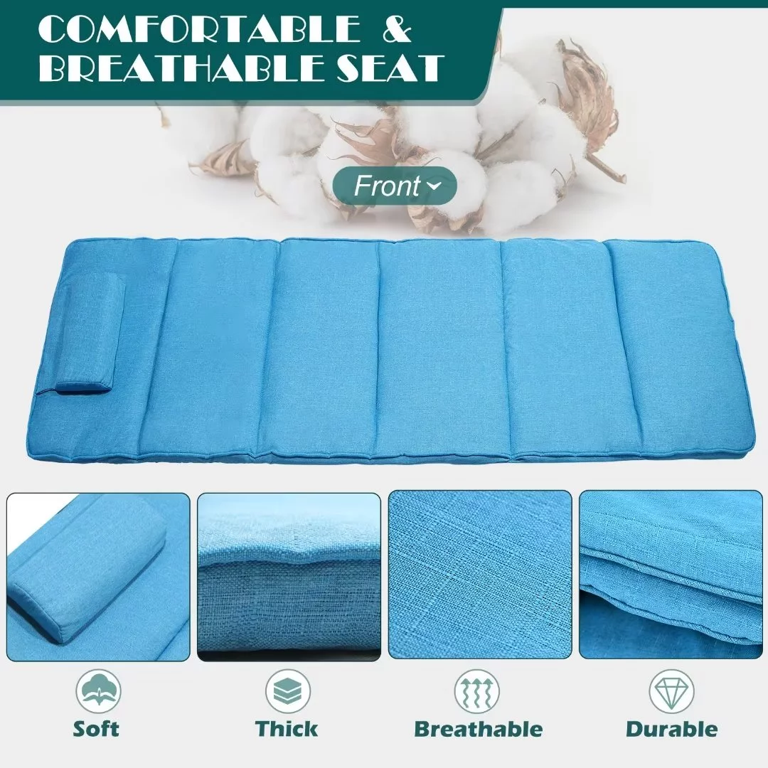 Docred 6-Fold Sleeping Cots for Adults, Folding Chaise Lounge Chairs Outdoor, Portable Folding Bed Cot Lounge Chair for Beach Lawn Camping Pool Sun Tanning