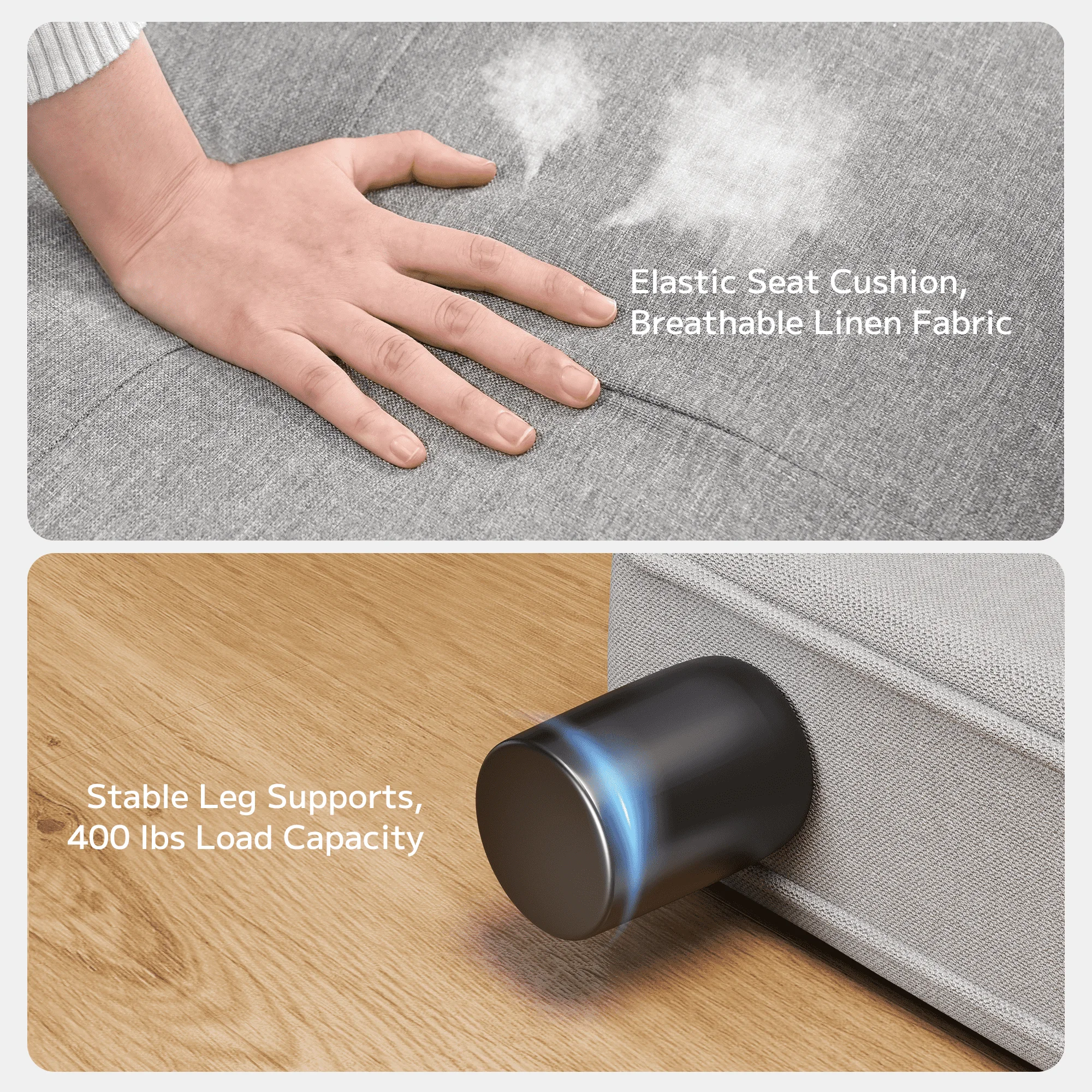 Asofer Sofa Bed Chair, 3 in 1 Convertible Futon Couch Recliner, Sleeper Sofa for Home or Office, Light Gray