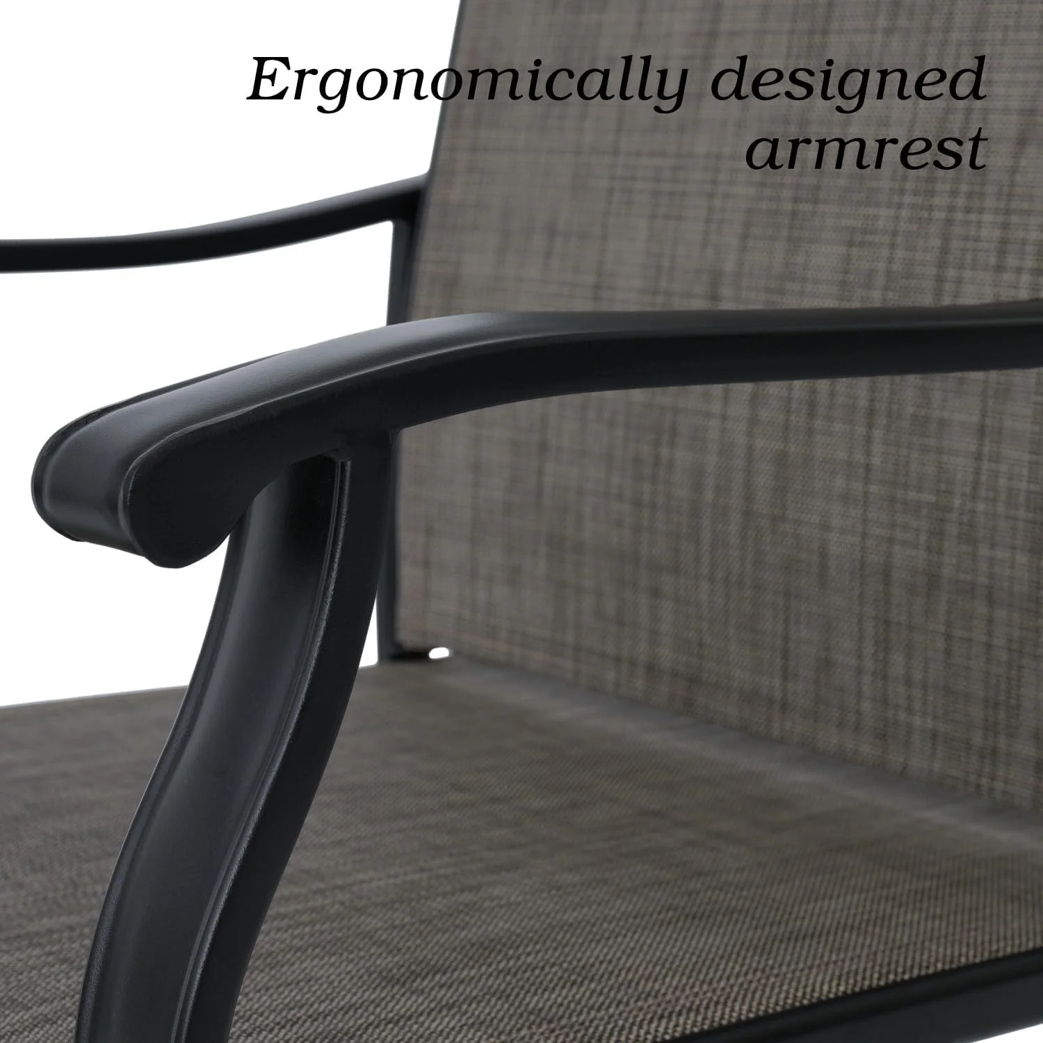 Patio Outdoor Dining Chairs Swivel Chairs, All Weather Breathable Textile Garden Furniture Chairs Set for Backyard, Set of 4 - Grey