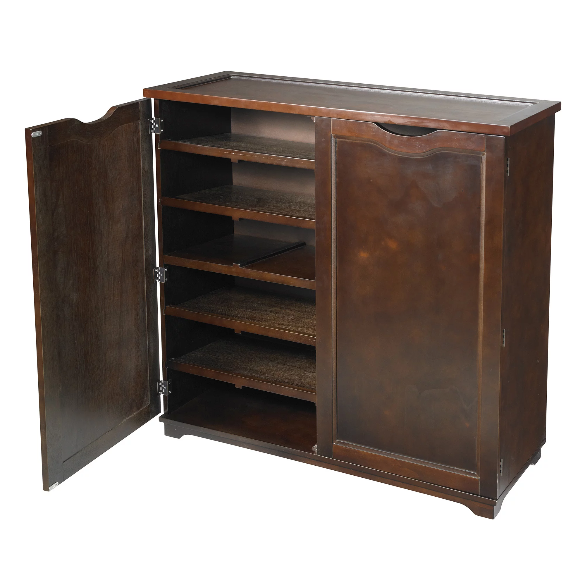 3.25' Mahogany Brown Indoor Home Furniture Collections 6-Tier Wooden Shoe Dresser
