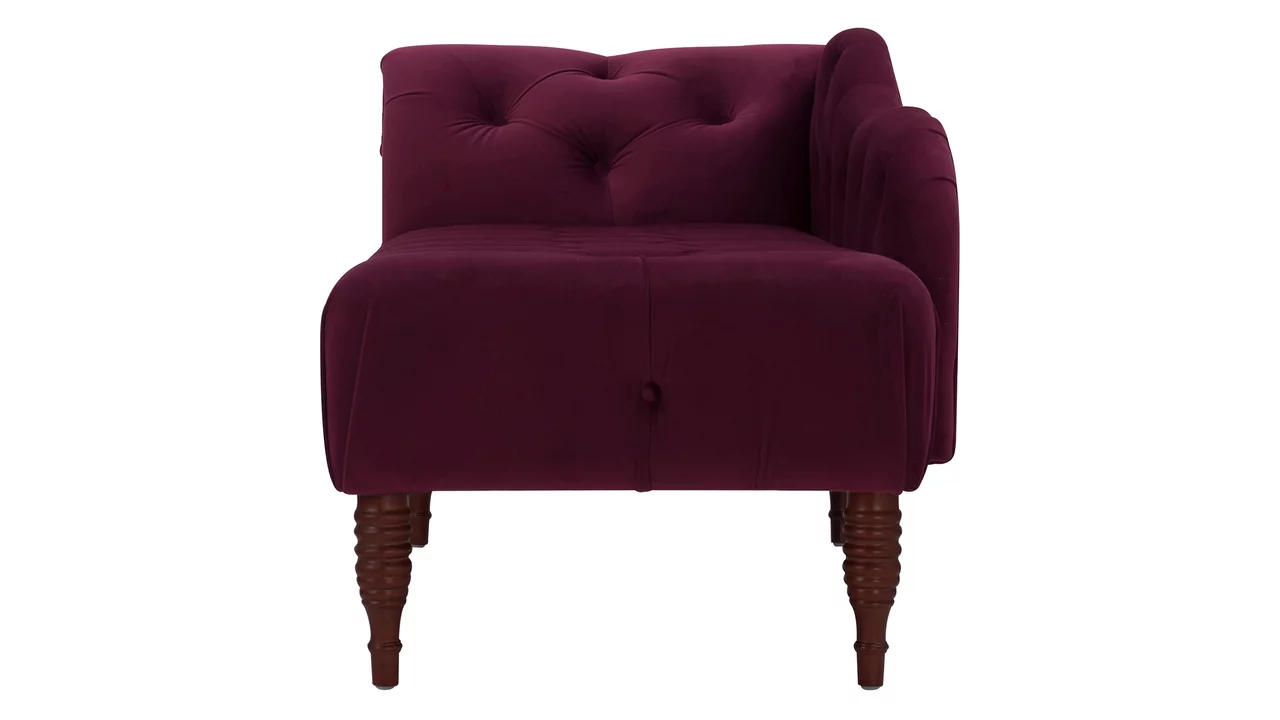 Samuel Tufted Roll Arm Chaise Lounge Burgundy