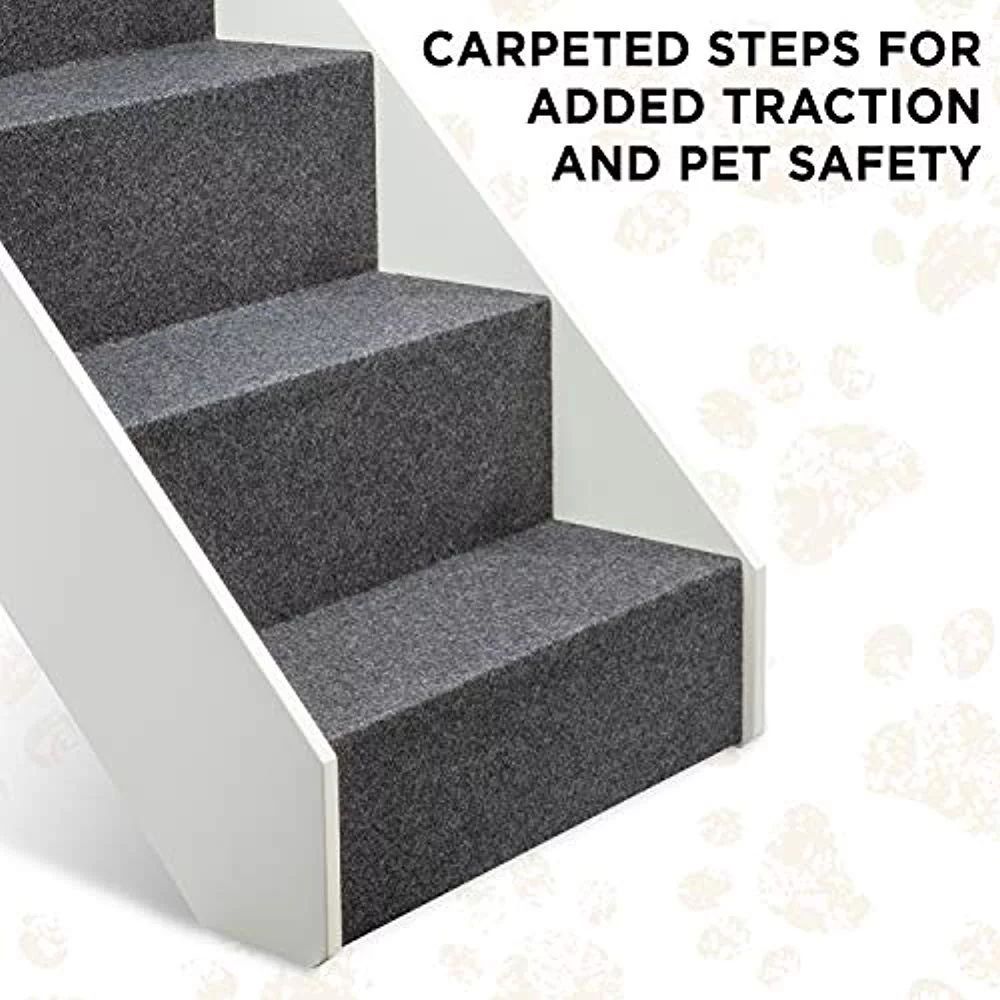Arf Pets Wood Dog Stairs, High Beds Ramp Adjustment Wide Pet Steps, For Cat and Dogs
