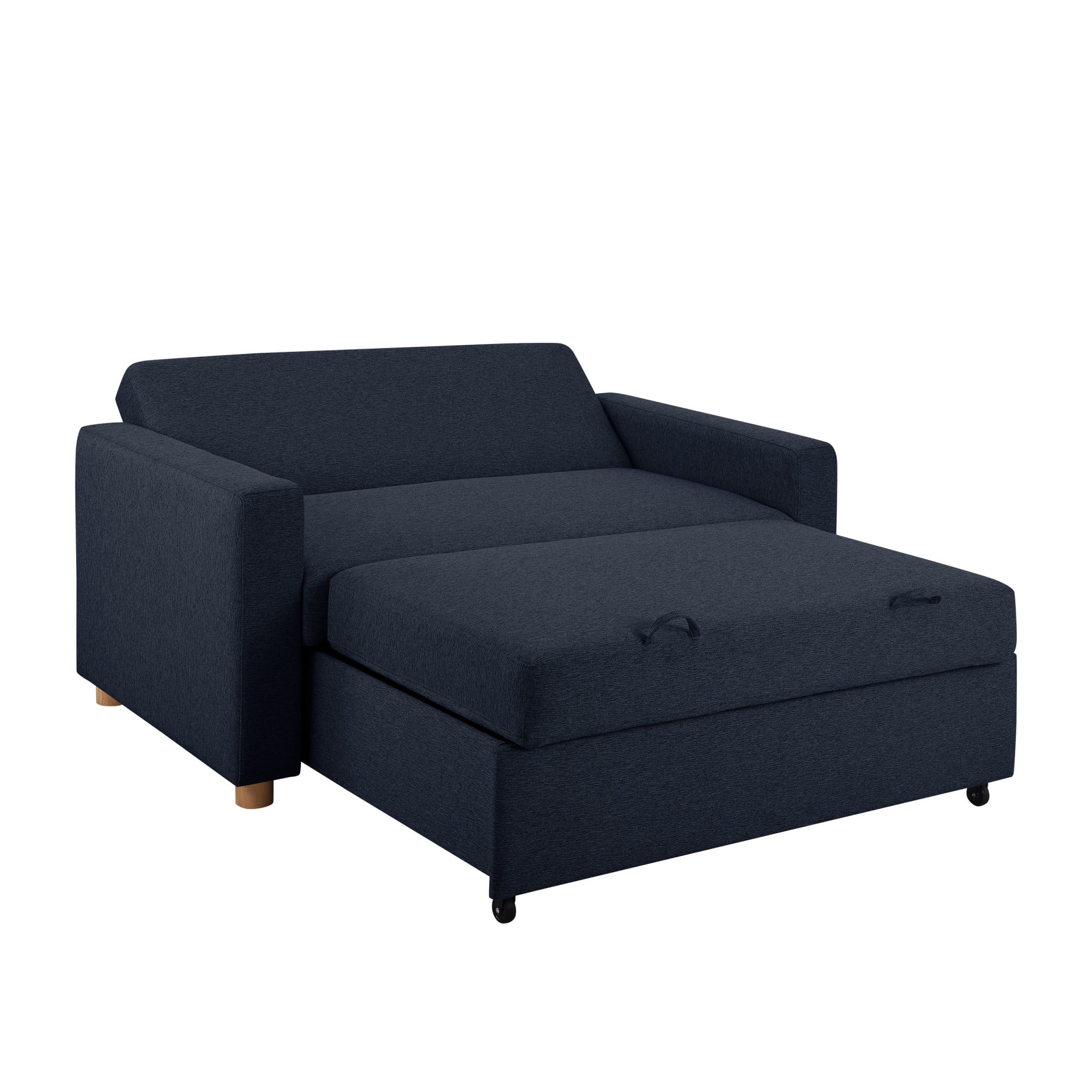 Serta Tacoma Convertible Sofa in Navy Blue Fabric Upholstery