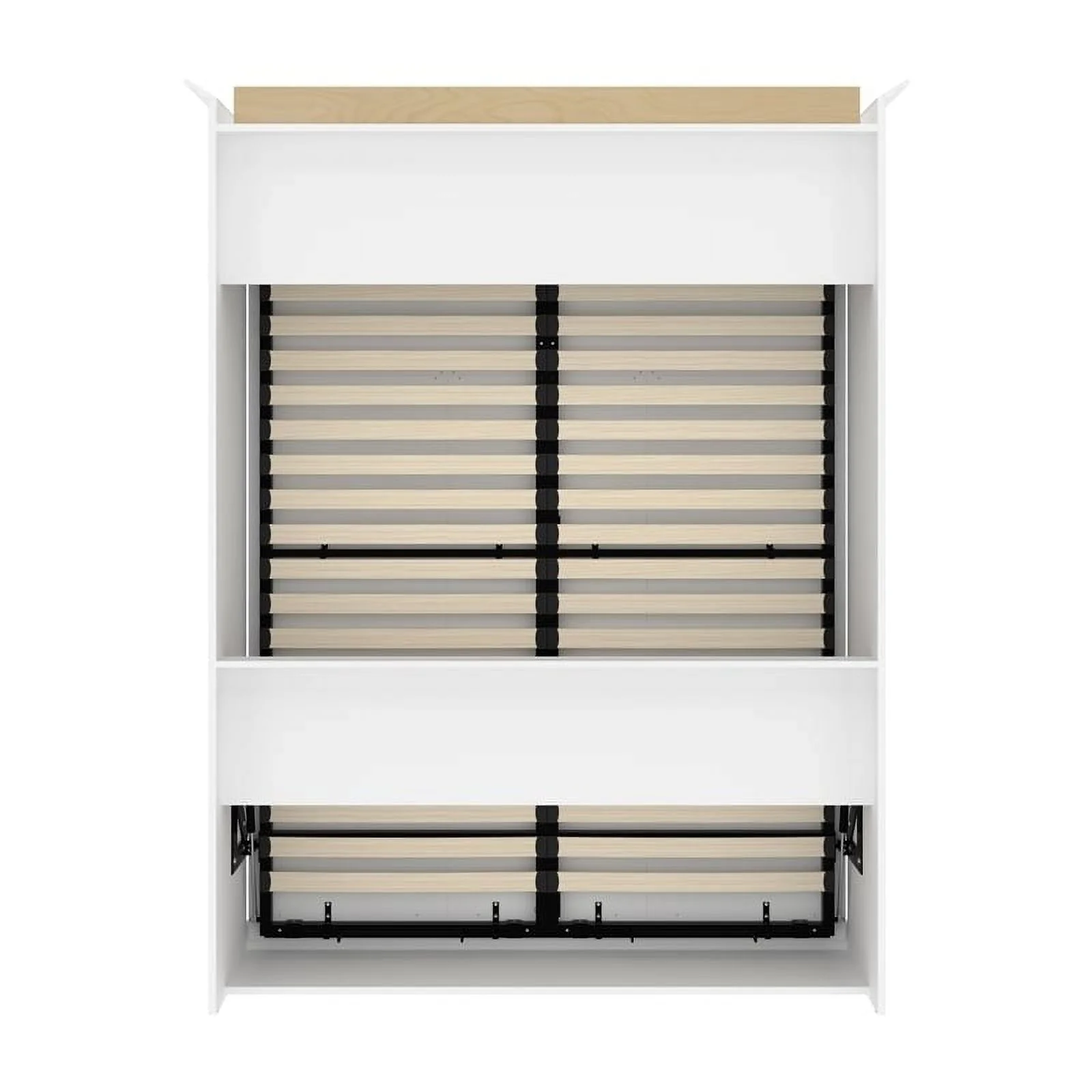 Atlin Designs Wood Queen Murphy Bed with Closet Organizers in Gray/White