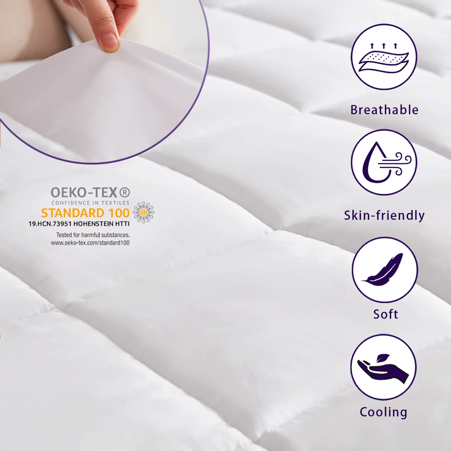 4 Inch Memory Foam Mattress Topper, Dual Layer Support, 3 Inch Cooling Gel Memory Foam Plus 1 Inch Down Alternative Quilted Pillow Top Cover, King Size