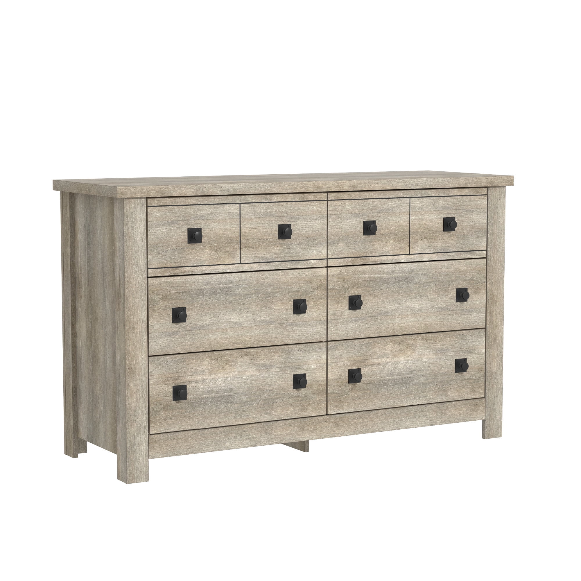 Hillsdale Addison Farmhouse 6 Drawer Dresser, Driftwood Gray