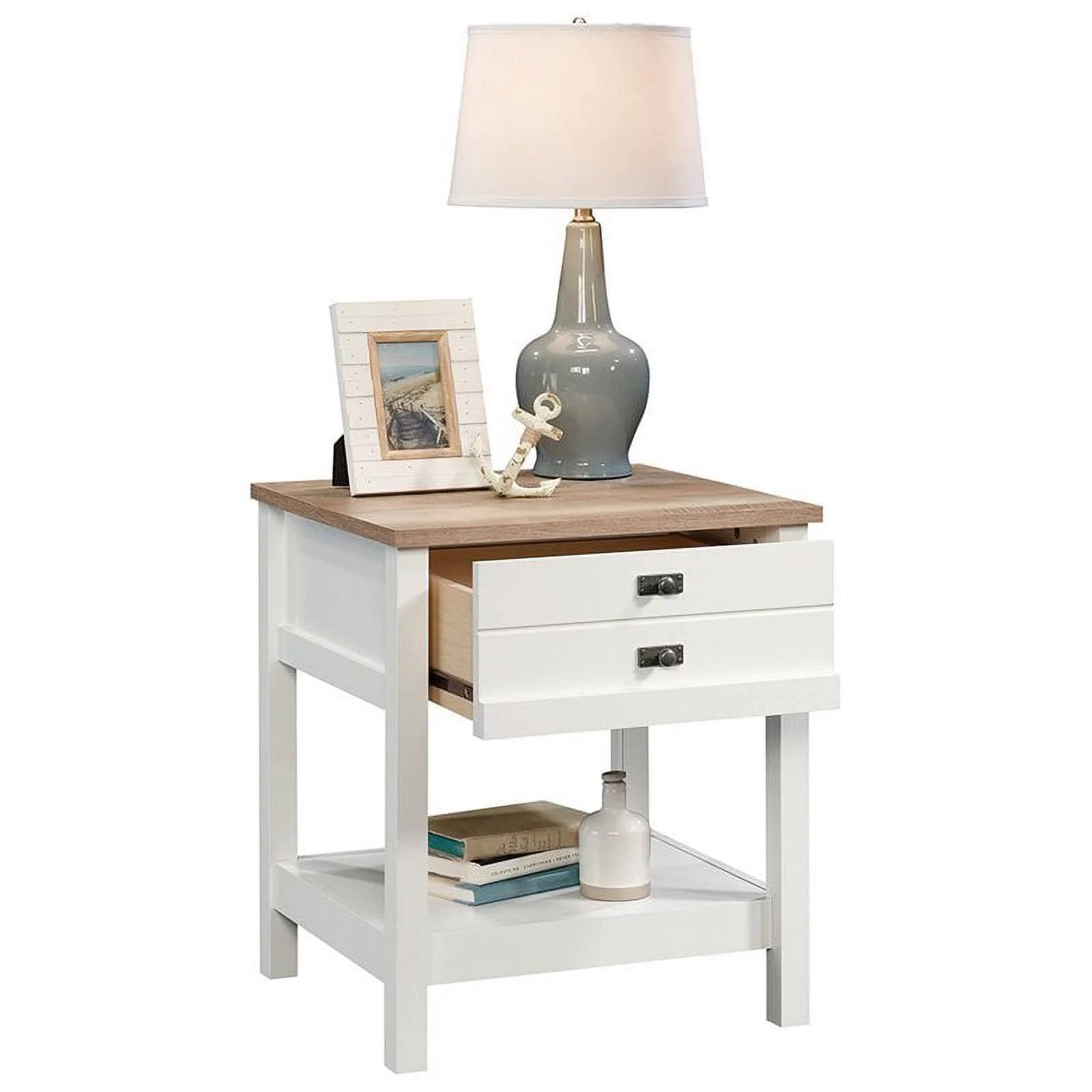 3 Piece Bedroom Set with Dresser Chest and Nightstand in Soft White