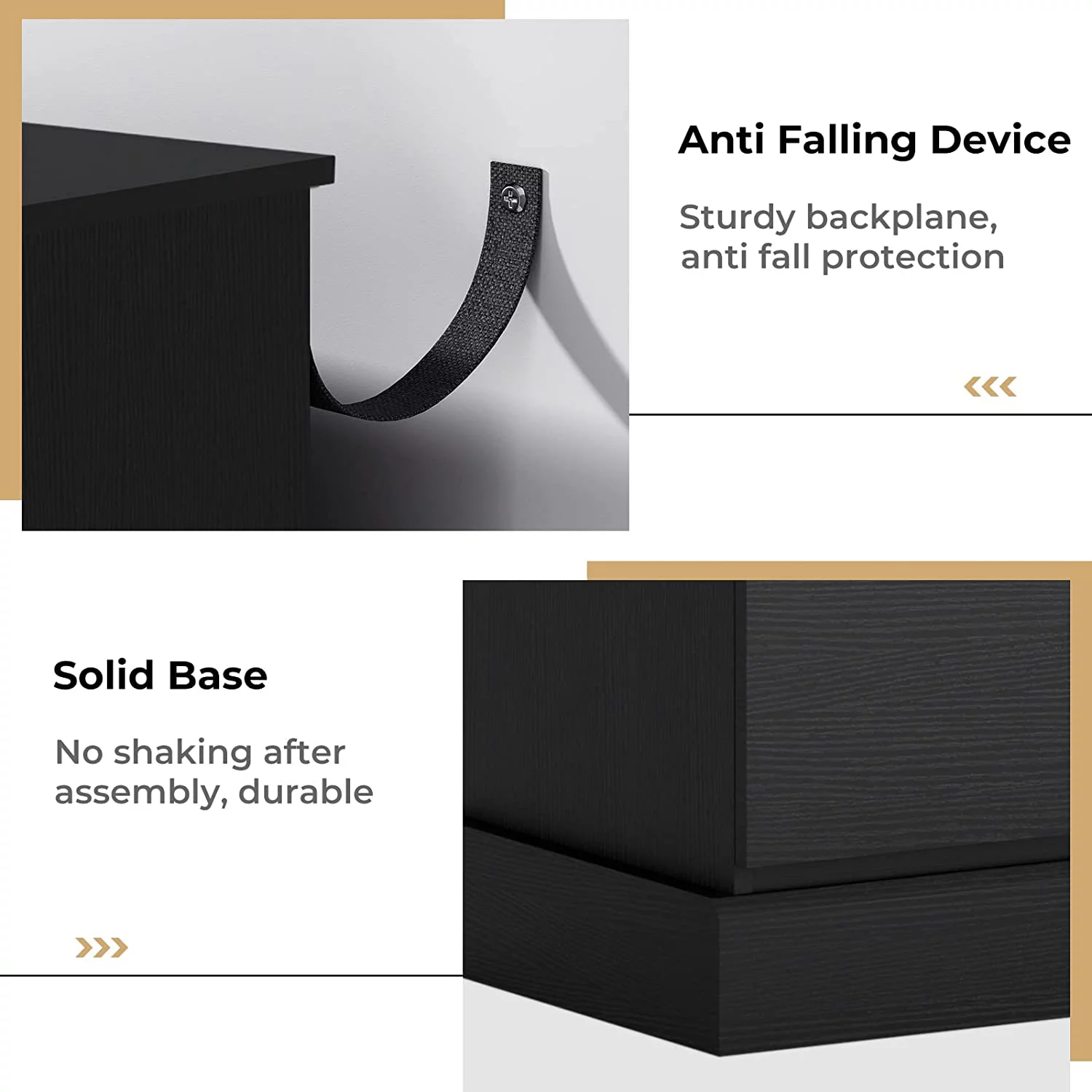 6 Drawer Double Dresser, Large Storage Cabinet for Bedroom, Hallway, Entryway, Black