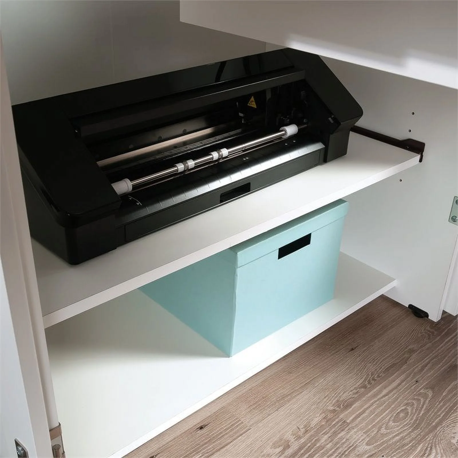 Pemberly Row Modern Engineered Wood Multi-Purpose Storage Craft Armoire in White