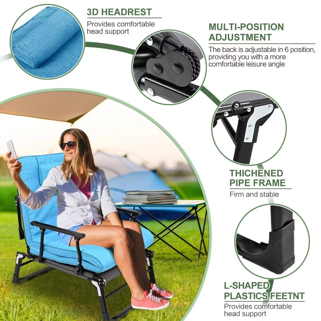 Docred 6-Fold Sleeping Cots for Adults, Folding Chaise Lounge Chairs Outdoor, Portable Folding Bed Cot Lounge Chair for Beach Lawn Camping Pool Sun Tanning