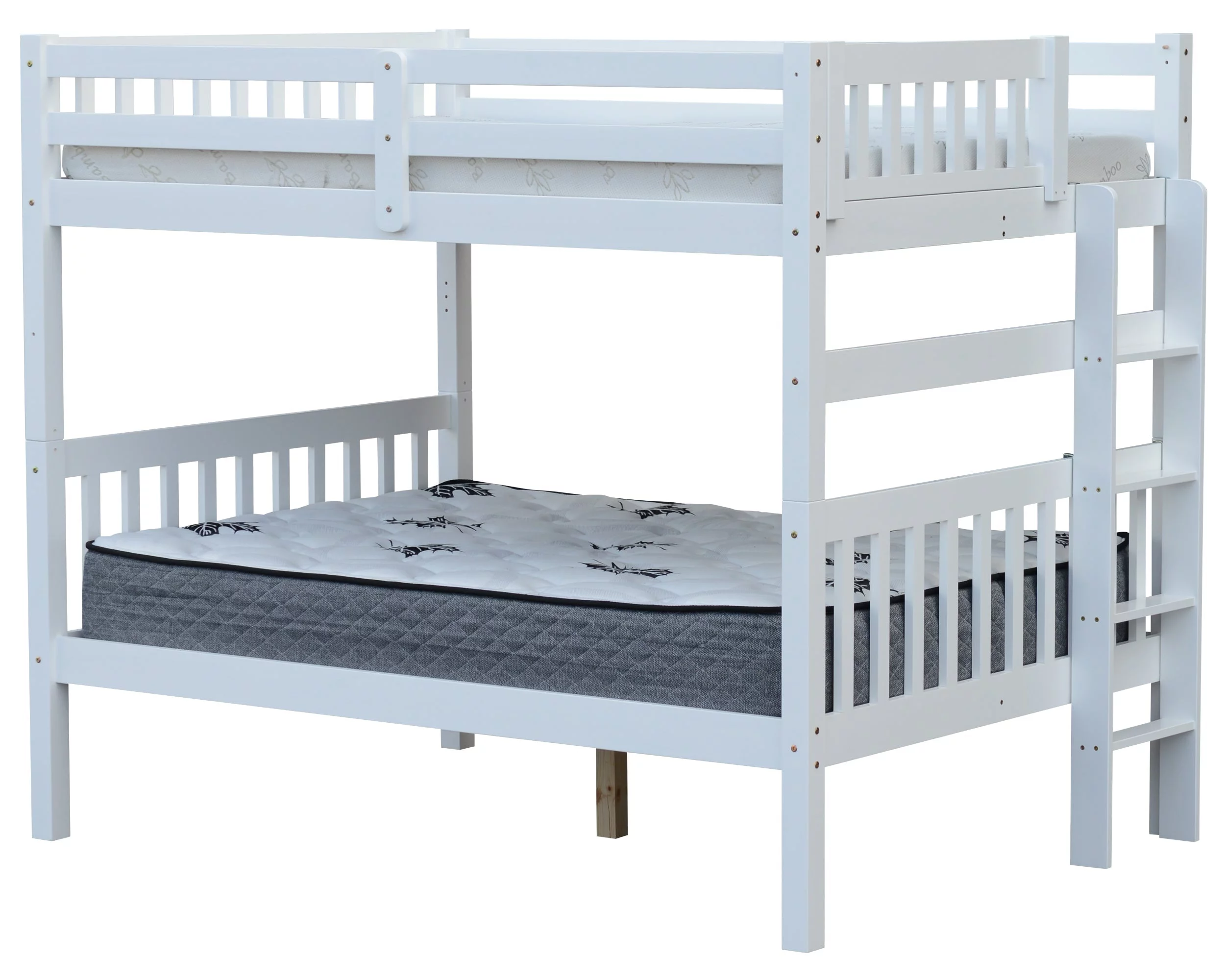 Bern Full over Full End Ladder Bunk Bed White