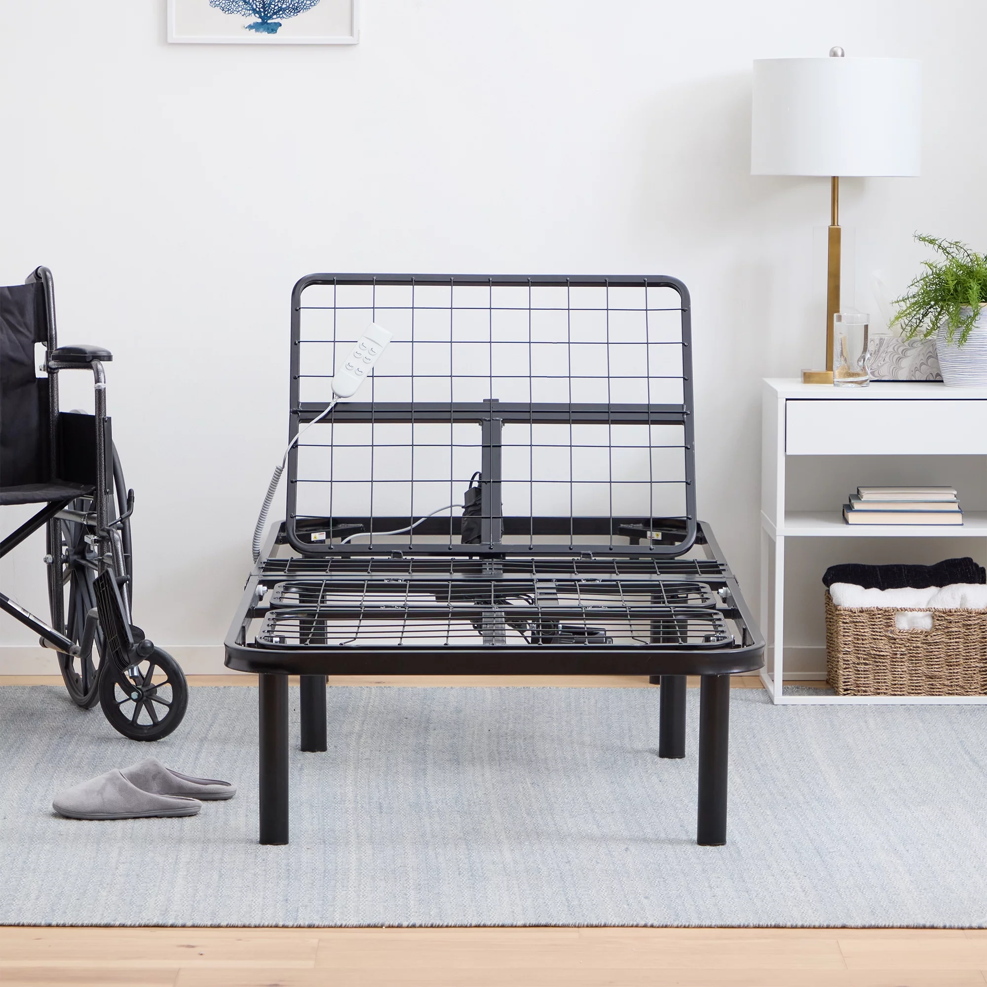 Lucid Basic Remote Controlled Steel Adjustable Bed Base, Twin XL