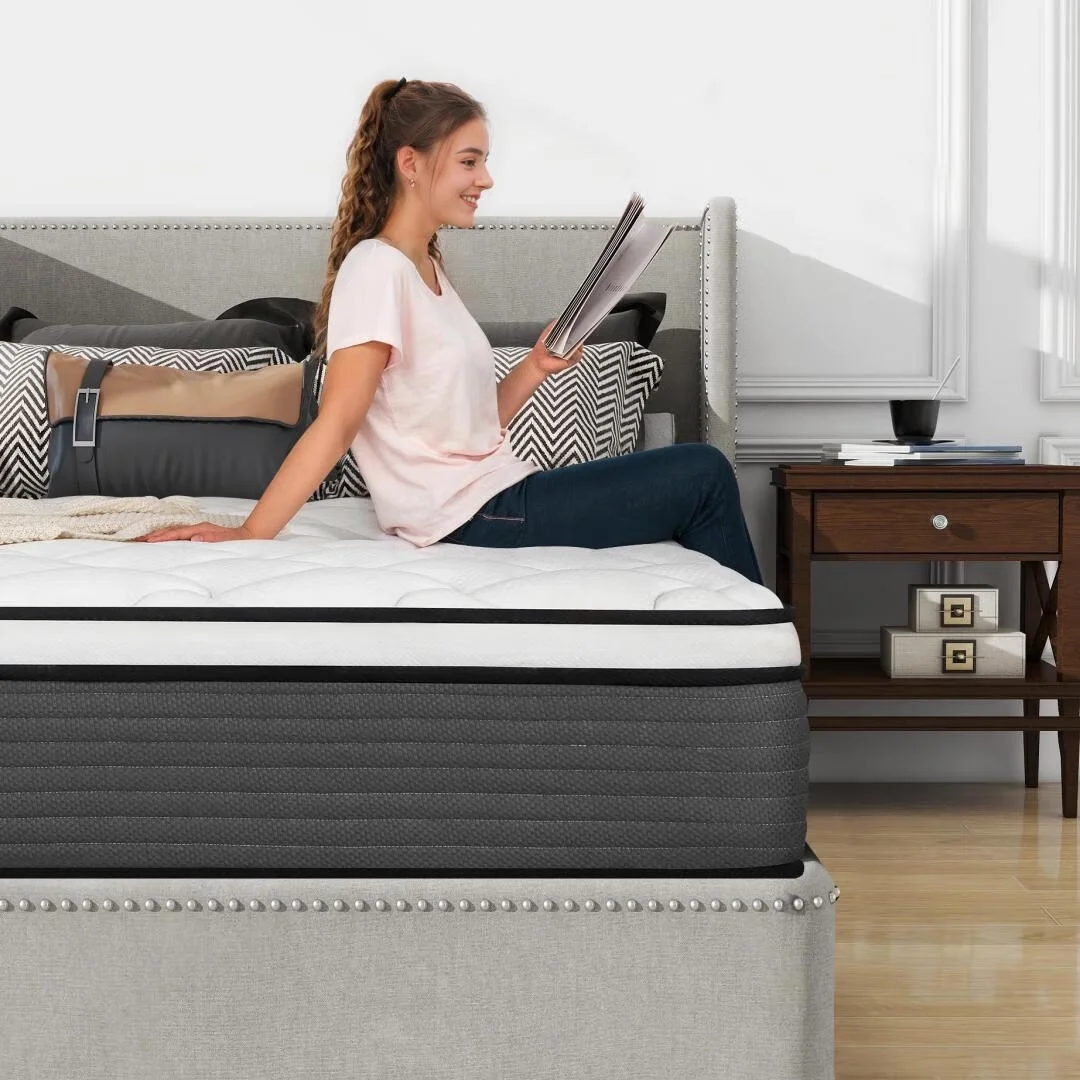 Queen Rose 14' ' Queen Medium Firm Hybrid Mattress, with Pocket Spring , Bed in-a-Box