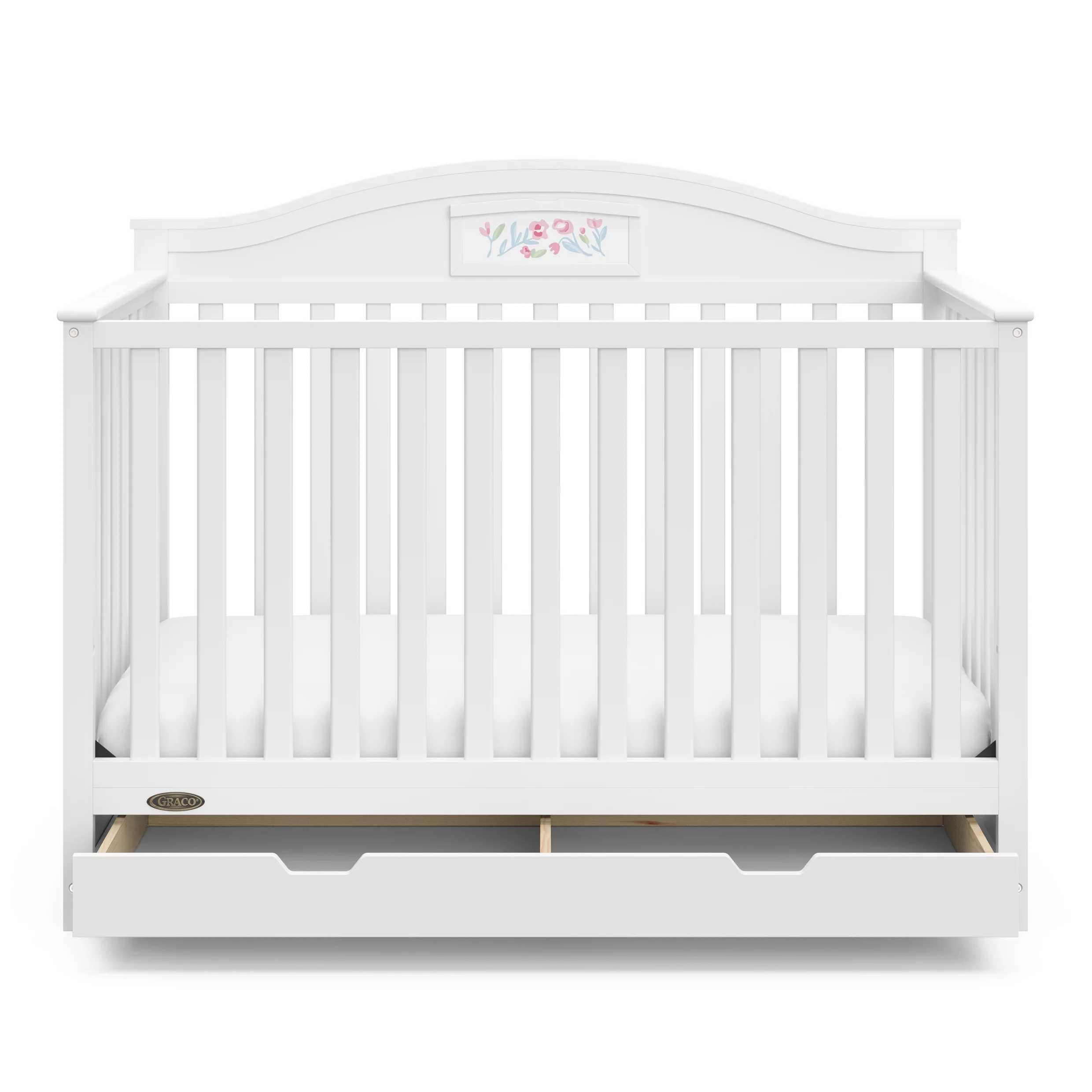 Graco Story 5-in-1 Convertible Baby Crib with Drawer, White