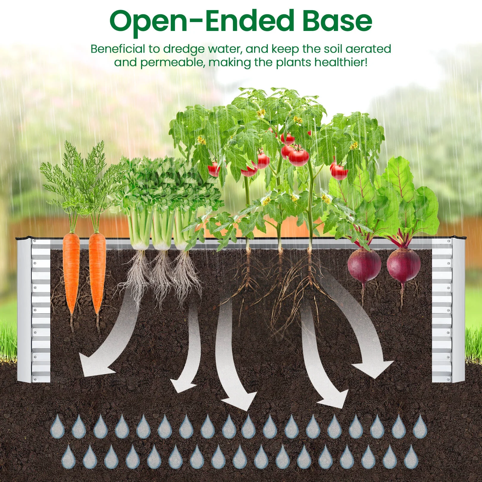 SEJOV 6x3x2ft Galvanized Raised Garden Beds Large Metal Garden Beds Galvanized Steel Planter boxes Outdoor for Vegetables Flowers Herbs