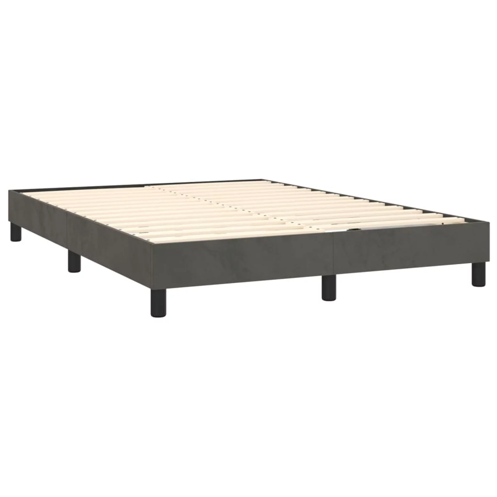 Dcenta Box Spring Bed with Mattress Dark Gray Full