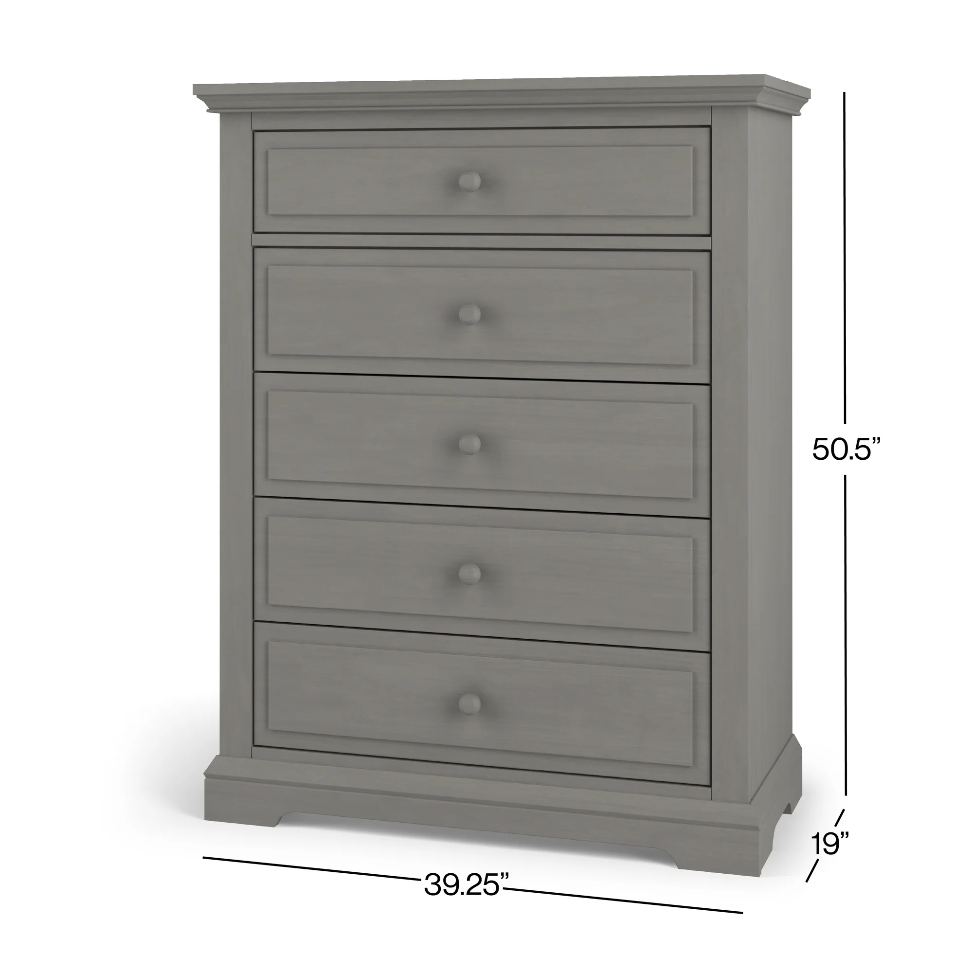 Jordyn Select 5 Drawer Chest, Lunar Gray