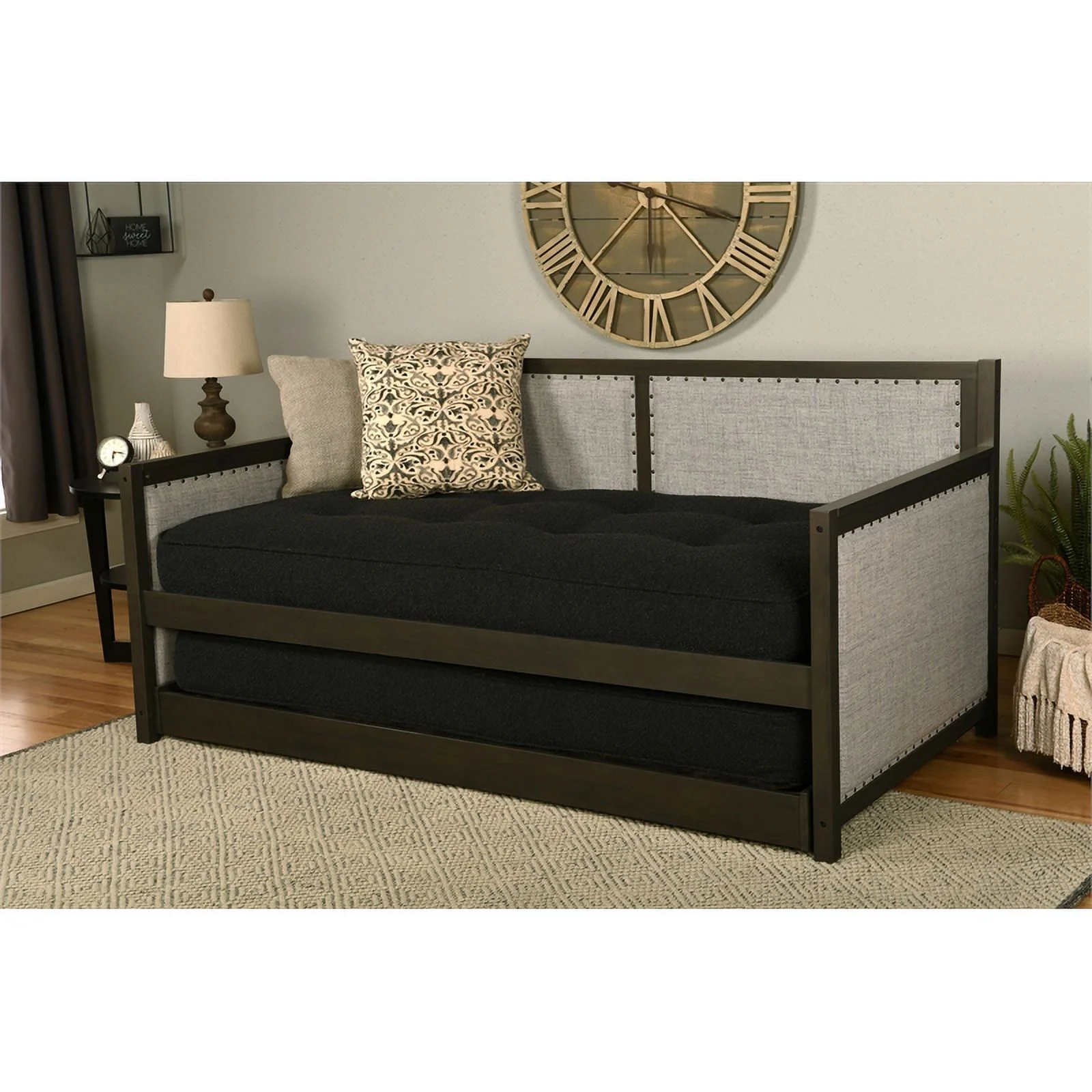 Kodiak Furniture Sloane Wood Daybed in Graystone Finish includes Pop Up Trundle