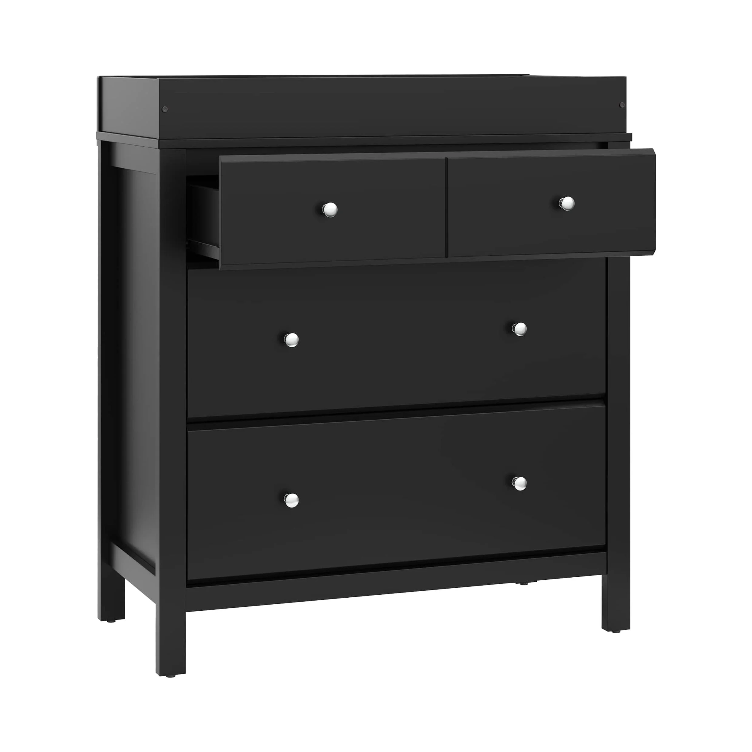 Storkcraft Horizon 3 Drawer Baby Changing Table Dresser, Black