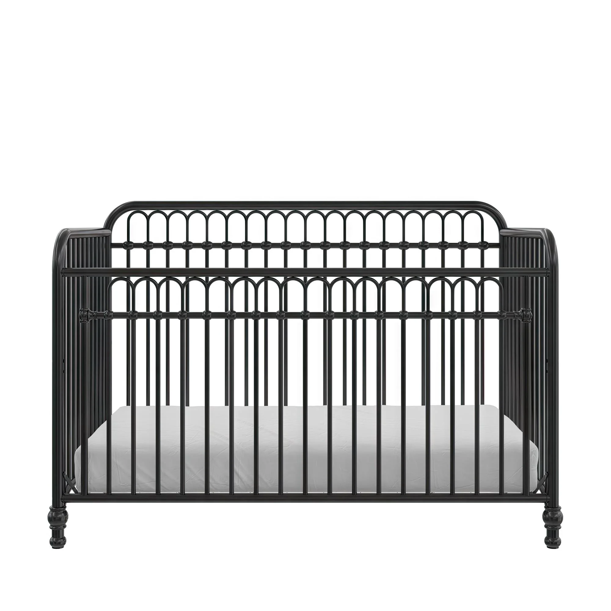 Little Seeds Raven 3-in-1 Convertible Metal Crib, Nursery Furniture, Black