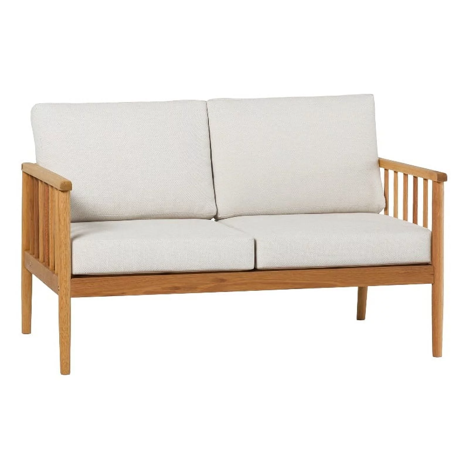 Modern Outdoor Solid Wood Spindle Style Double Lounge - Natural