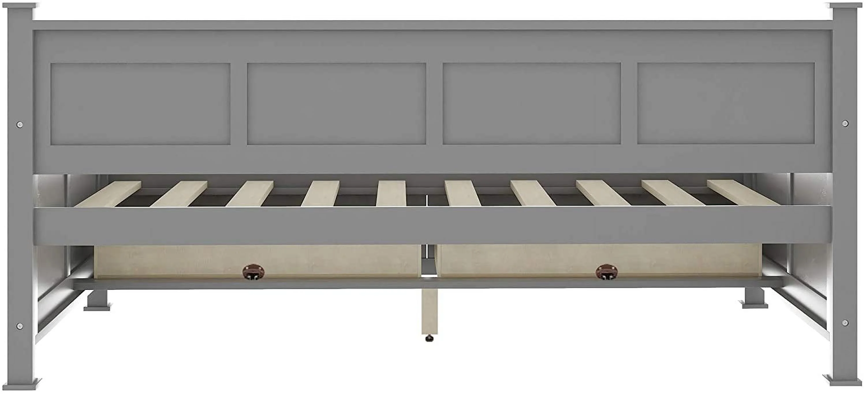 Size Daybed With Two Storage Drawers, Wood Multifuctioal Sofa Bed X-Shaped Frame, Moder Daybed With Slat Support For Bedroom Livig Room, Grey