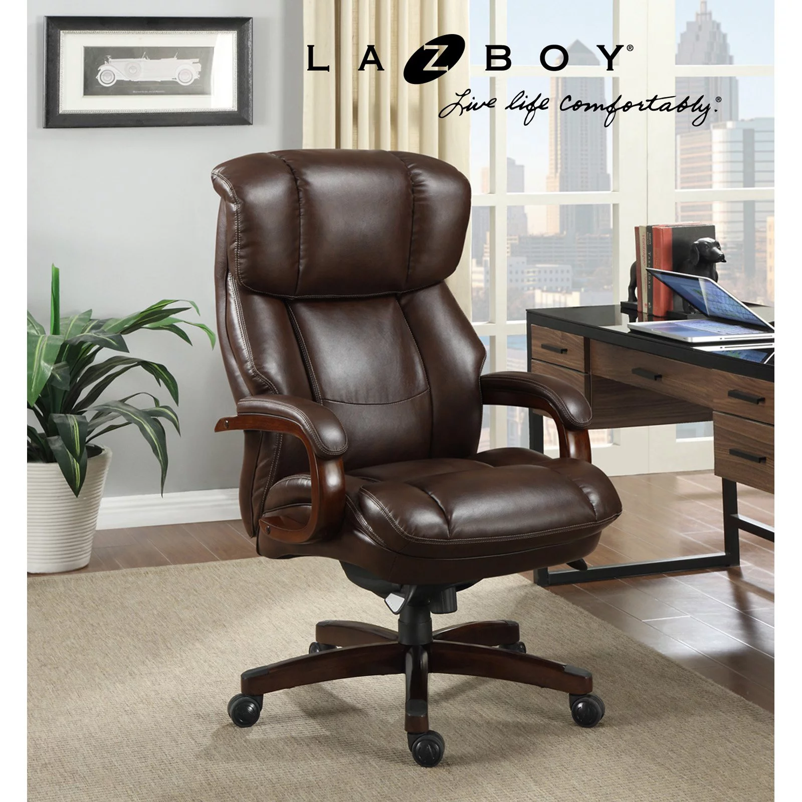 La-Z-Boy Fairmont Big and Tall Executive Office Chair - Biscuit