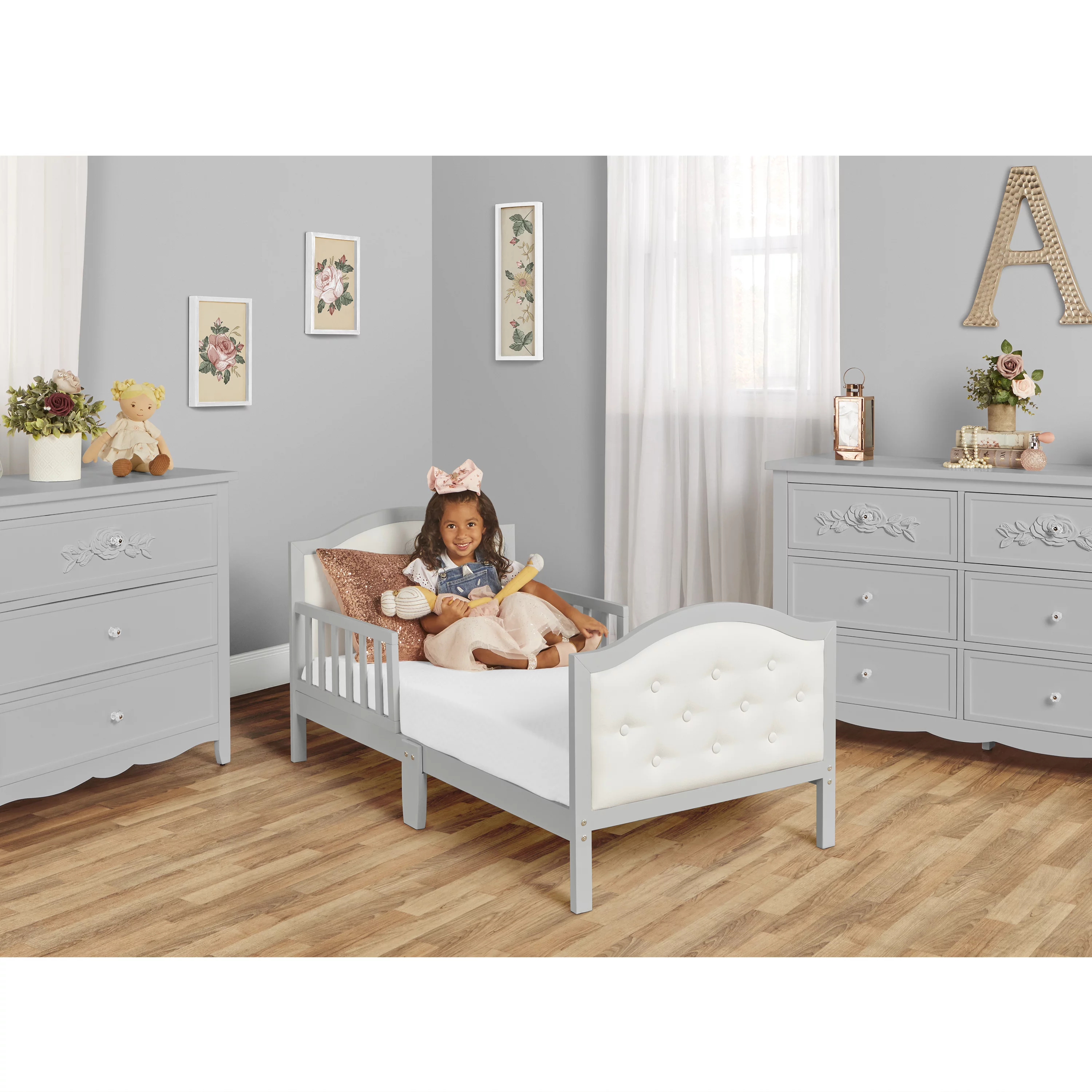 Dream On Me Zinnia Toddler Bed, Grey