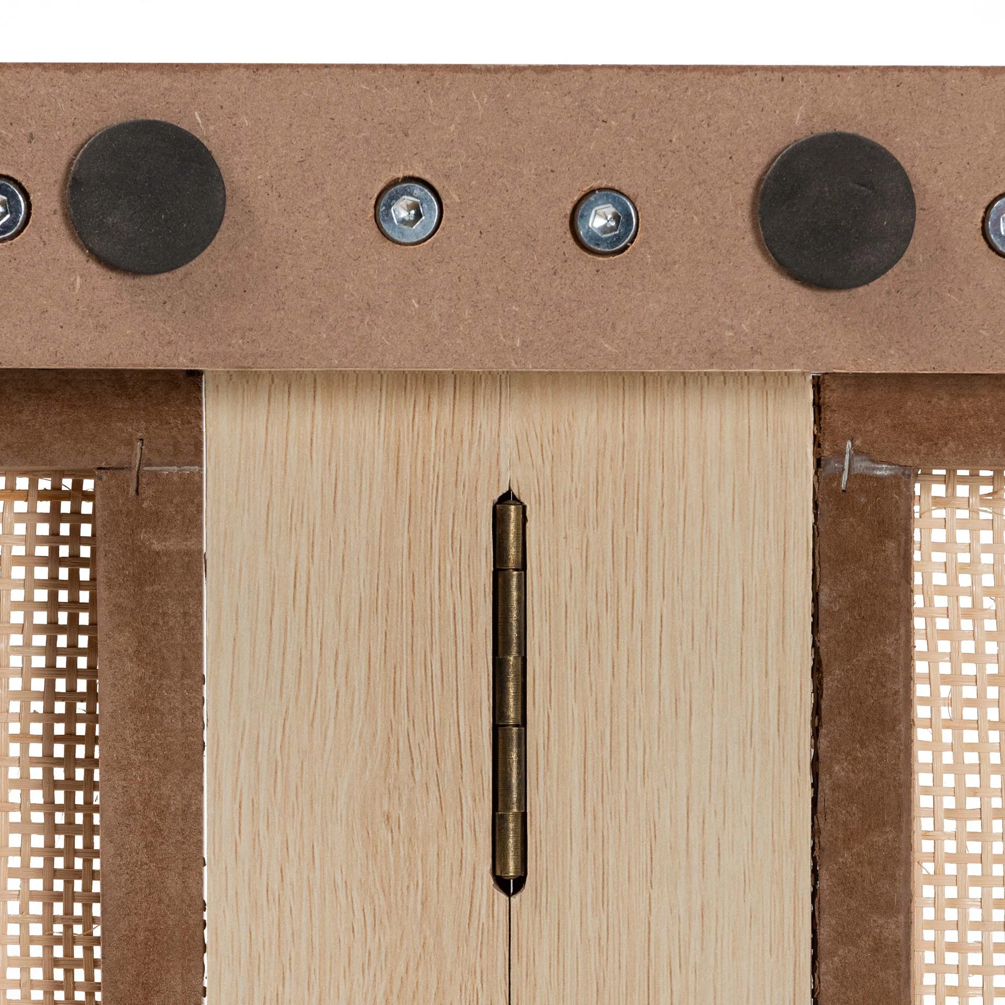 Baxton Studio Oline Modern Bohemian Light Brown Finished Wood and Natural Rattan Queen Size Headboard