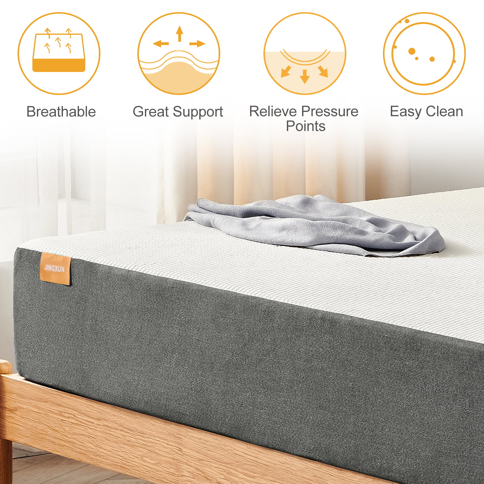 6 inch Narrow Twin Gel Memory Foam Mattress with more Pressure Relief in a box