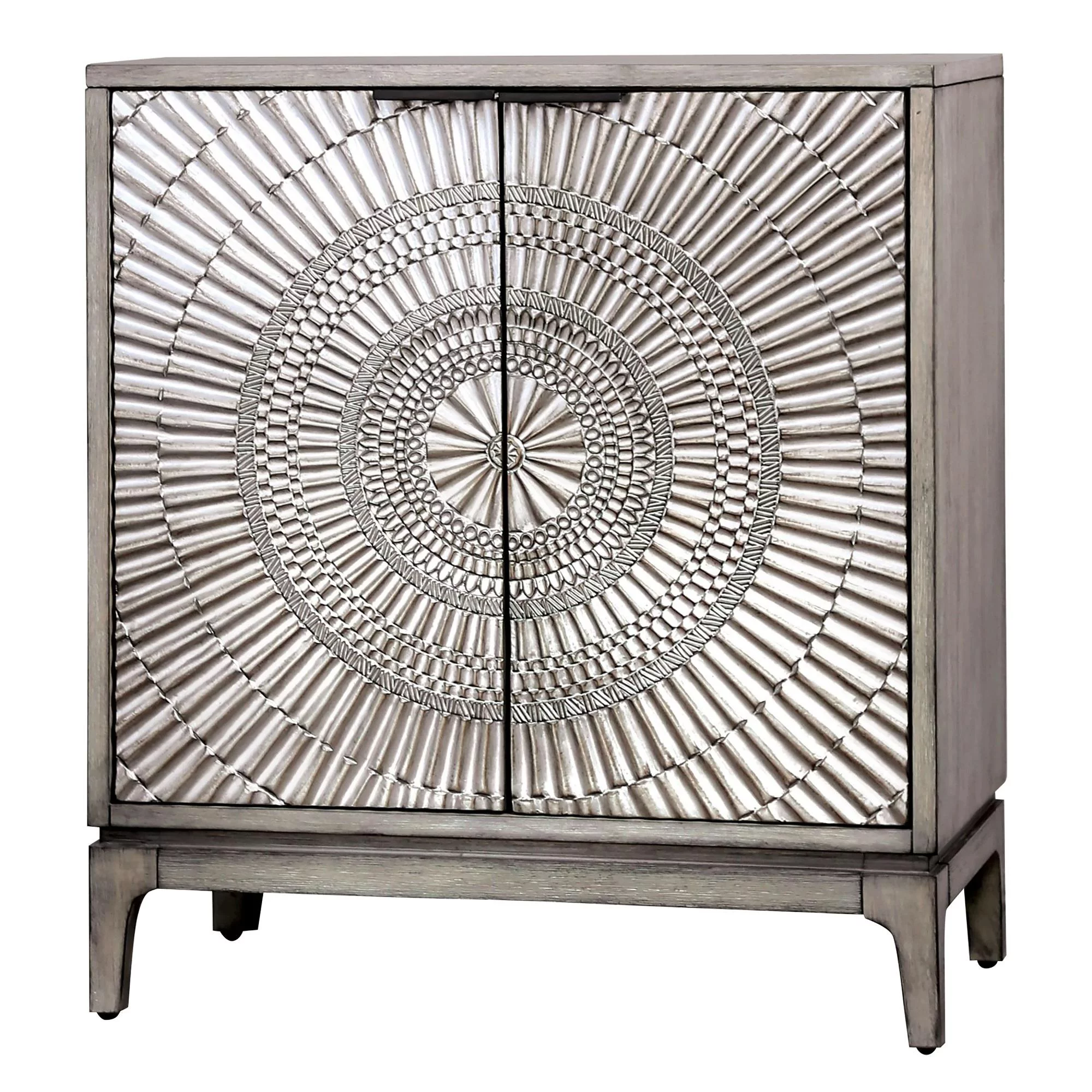 Rustic Weathered Gray Pine Wood Queen Bedroom Set 6pcs FOA AM7973 Rockwall