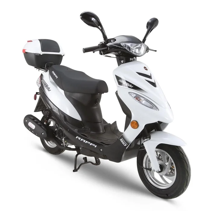 RAPPI Gas Moped, SPEEDY-50 Street Scooter 50cc Motorcycle for Adult Equipped Rear Storage trunk,4-Stroke, Cylinder, CVT, Assembled in US, Ready to Ride