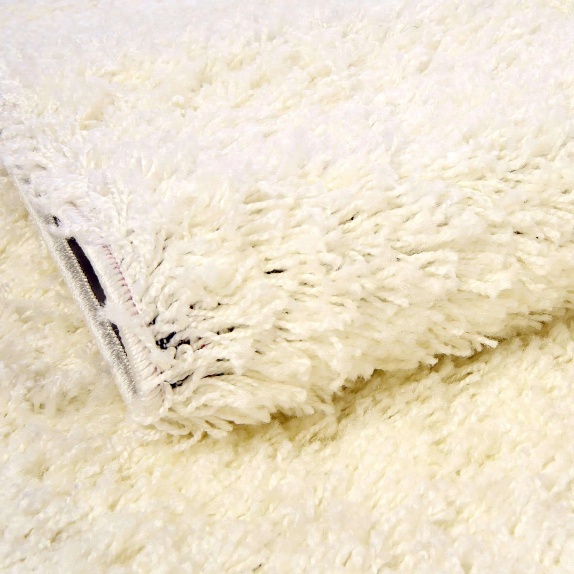 Unique Loom Solid Shag Rug Snow White 9' x 12' Rectangle Solid Modern Perfect For Living Room Bed Room Dining Room Office