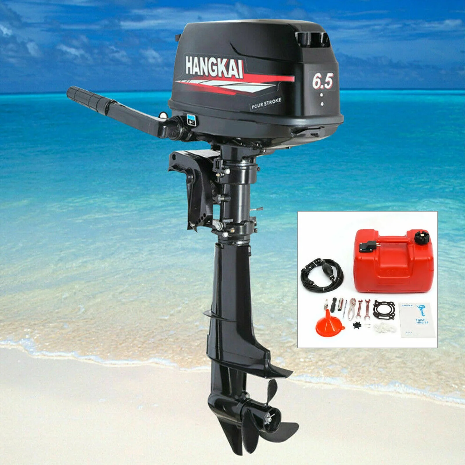 HANGKAI 6.5HP 4 Stroke Outboard Motor Marine Boat Engine W/Water Cooling CDI System