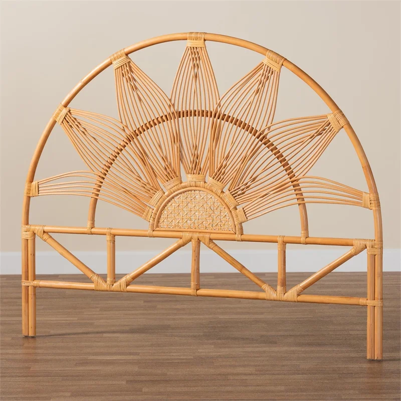 bali & pari Jasmine Bohemian Natural Rattan Queen Size Standalone Headboard